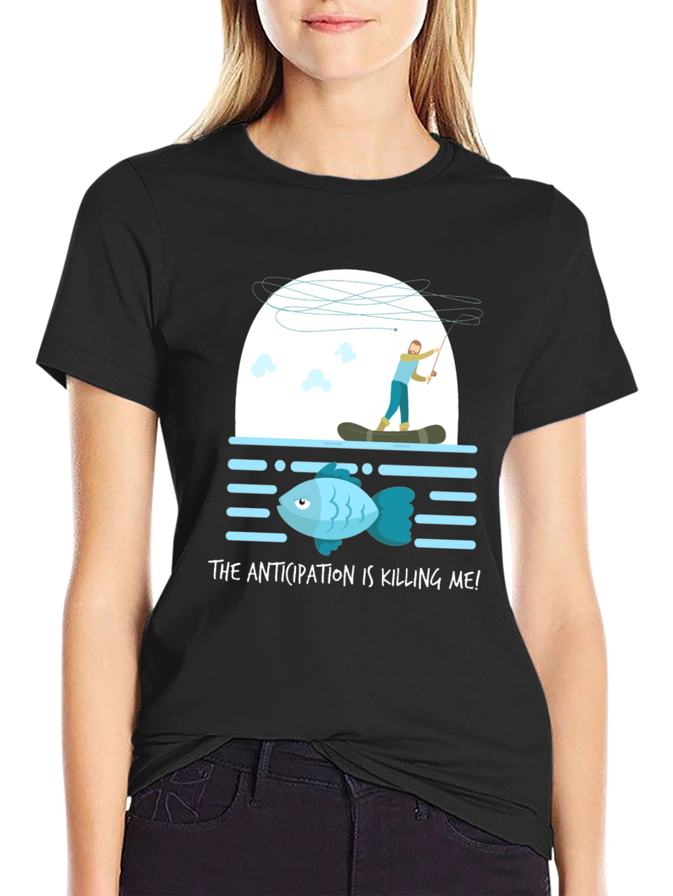 Anticipation Fishing T-Shirt - Funny Fisherman Tee