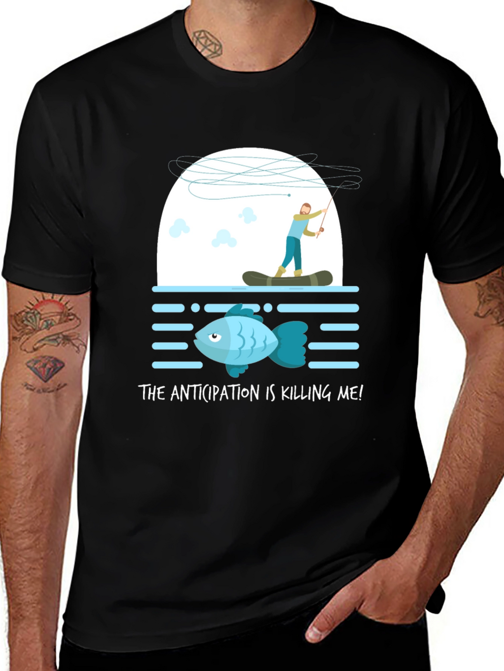Anticipation Fishing T-Shirt - Funny Fisherman Tee
