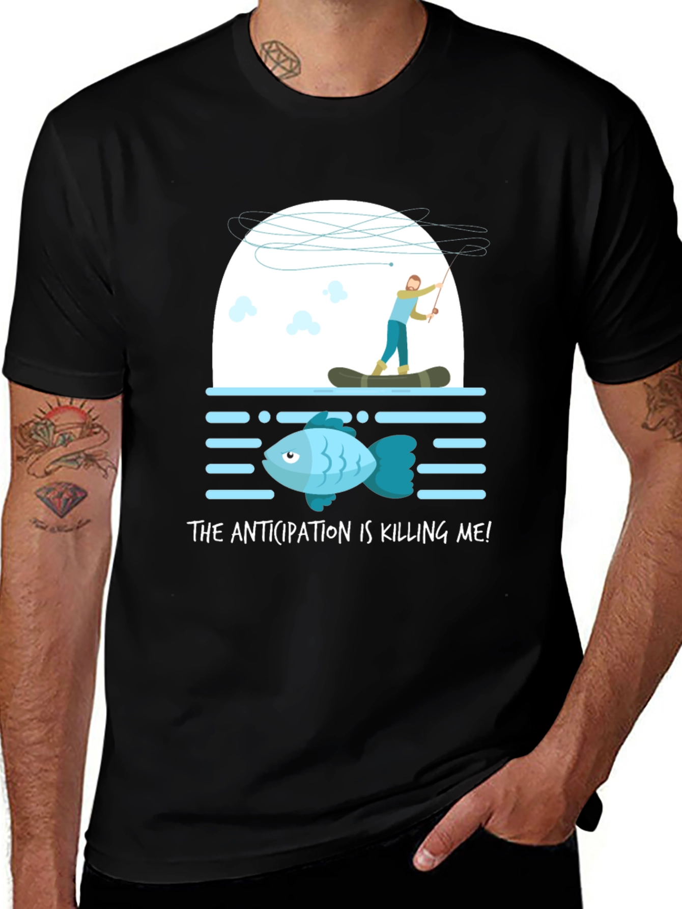 Anticipation Fishing T-Shirt - Funny Fisherman Tee