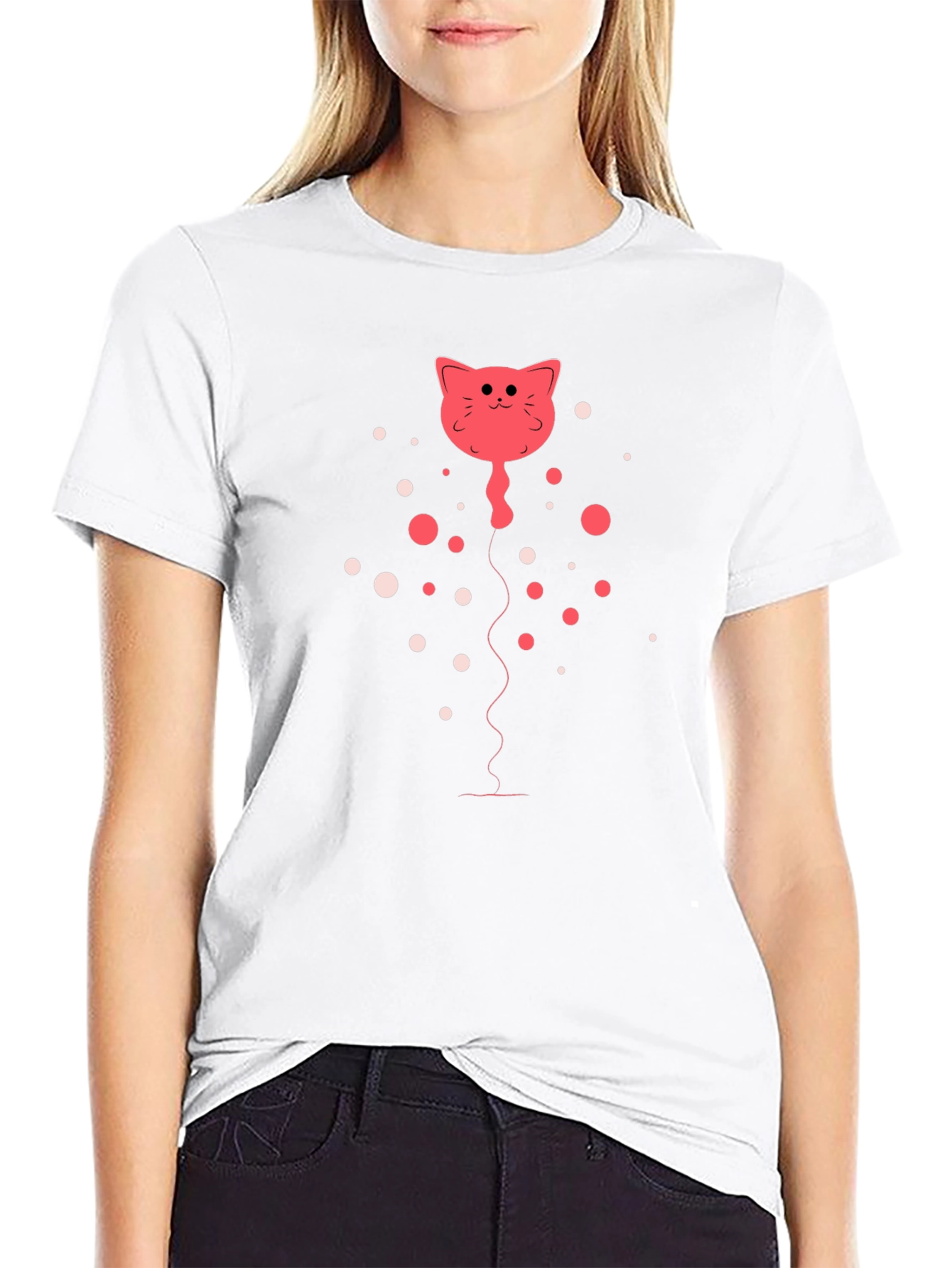 Cat Balloon Graphic Tee - Fun & Unique!