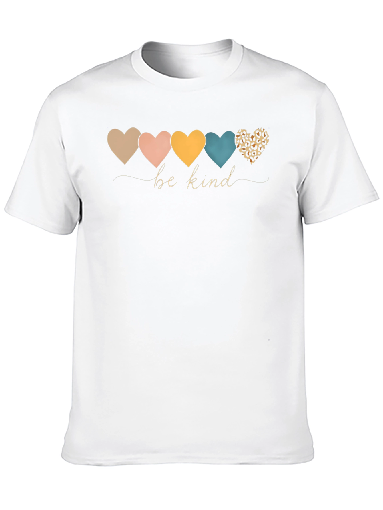 Be Kind Heart Print Black Crew Neck T-Shirt