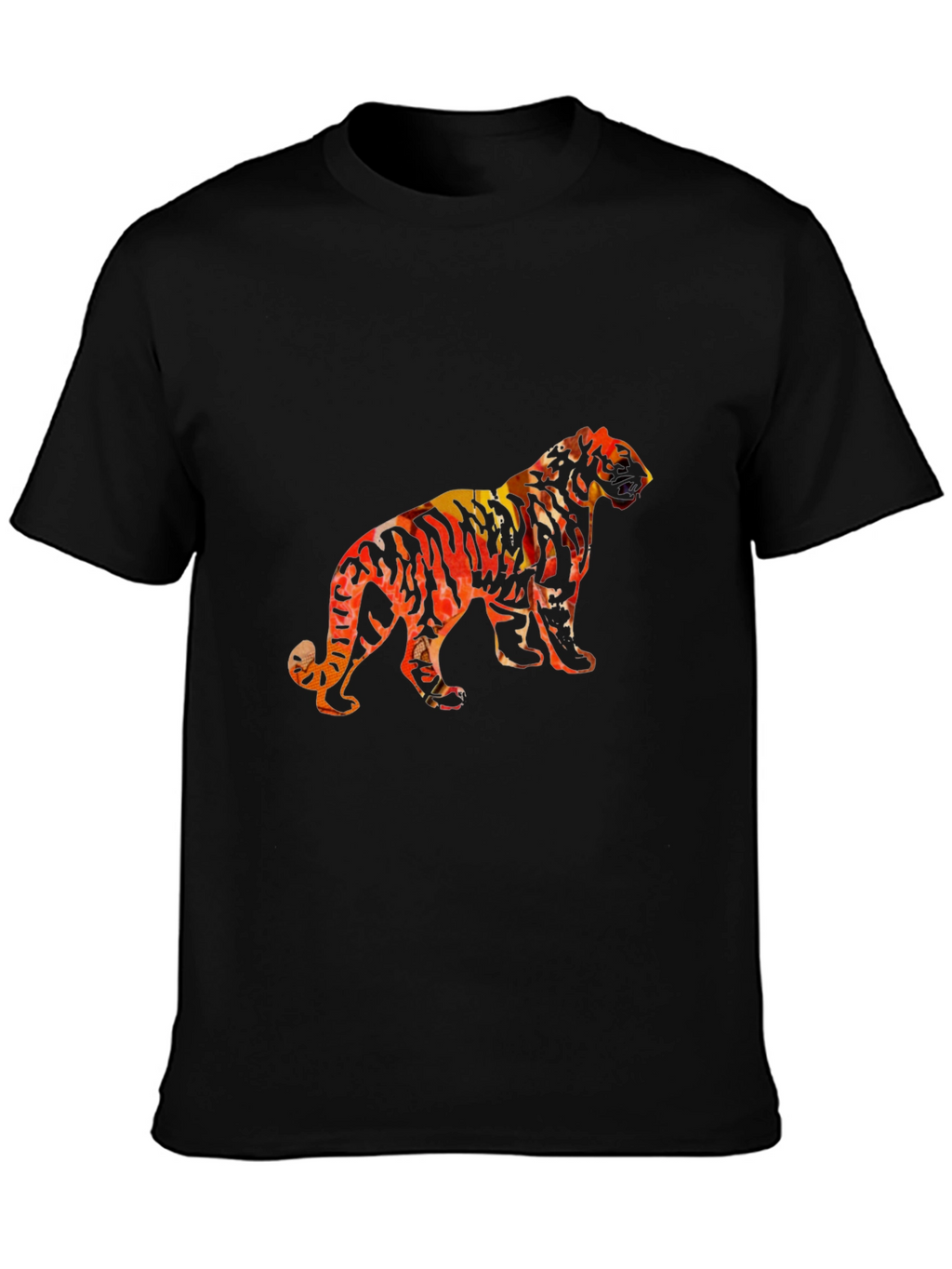 Tiger Graphic Black Tee - Bold Artistic Design