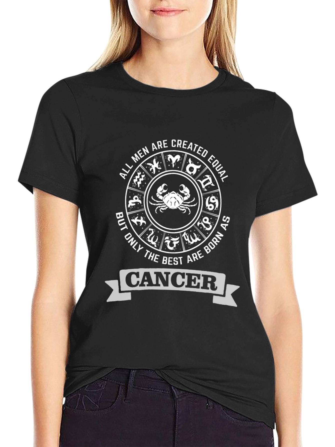 Cancer Zodiac T-Shirt for Men - Best Born As Tee