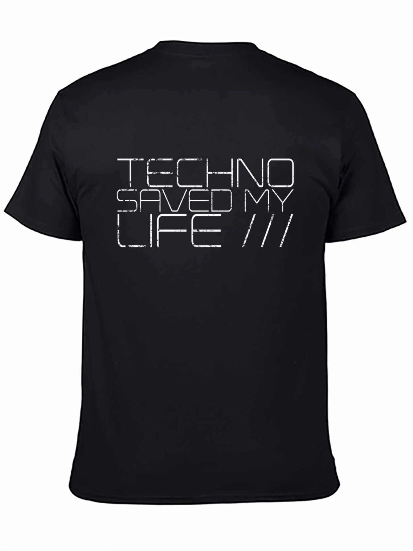Techno Saved My Life Graphic Tee - Black
