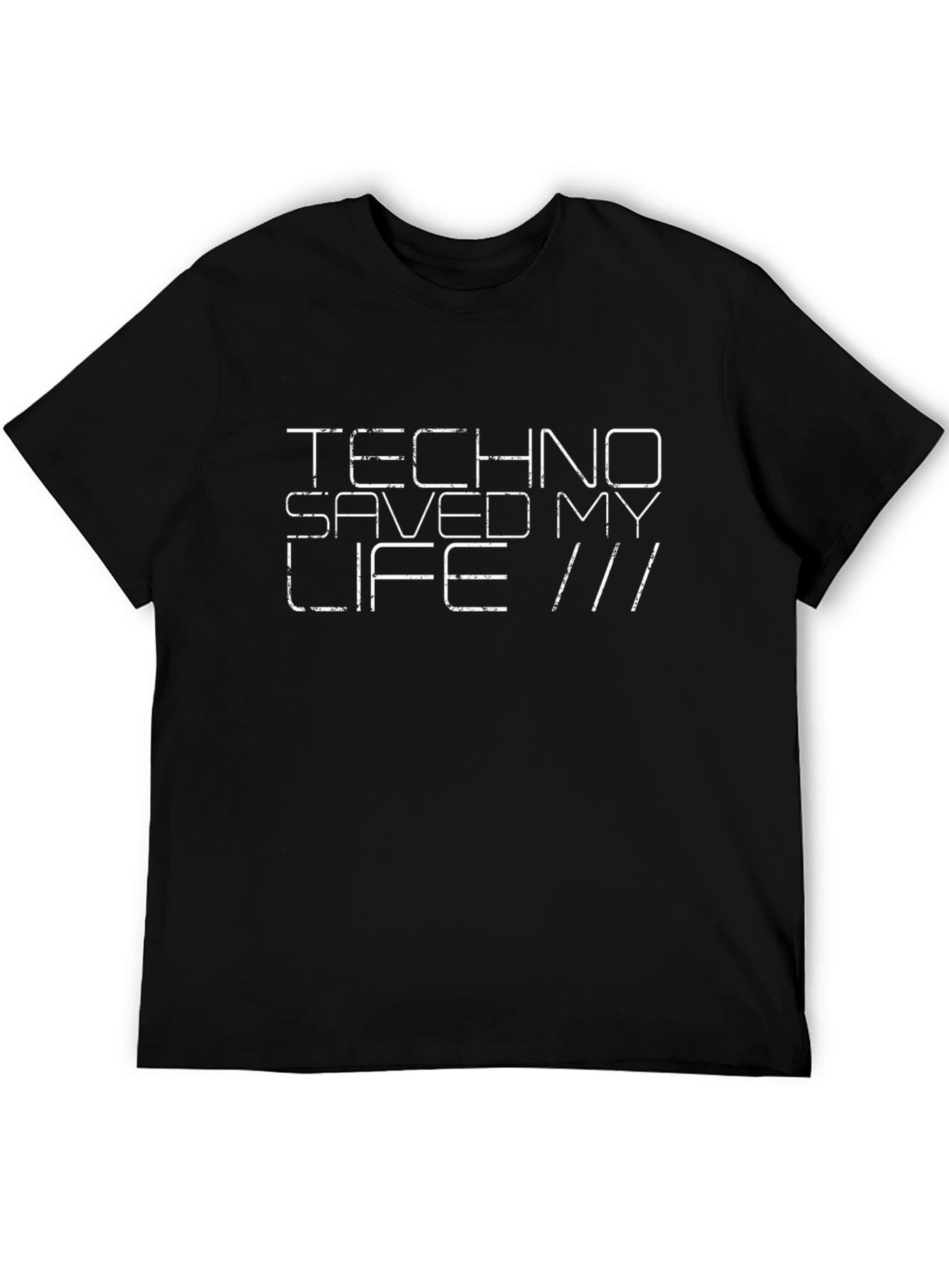 Techno Saved My Life Graphic Tee - Black