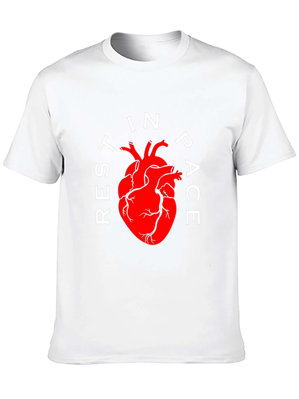 Rest In Peace Anatomical Heart Black T-Shirt