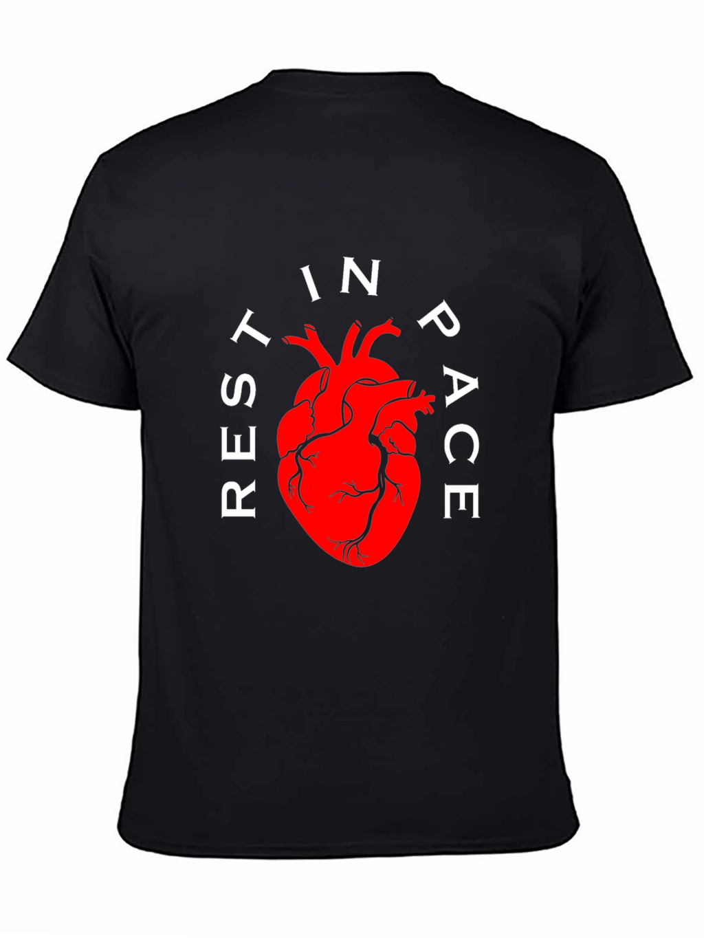 Rest In Peace Anatomical Heart Black T-Shirt