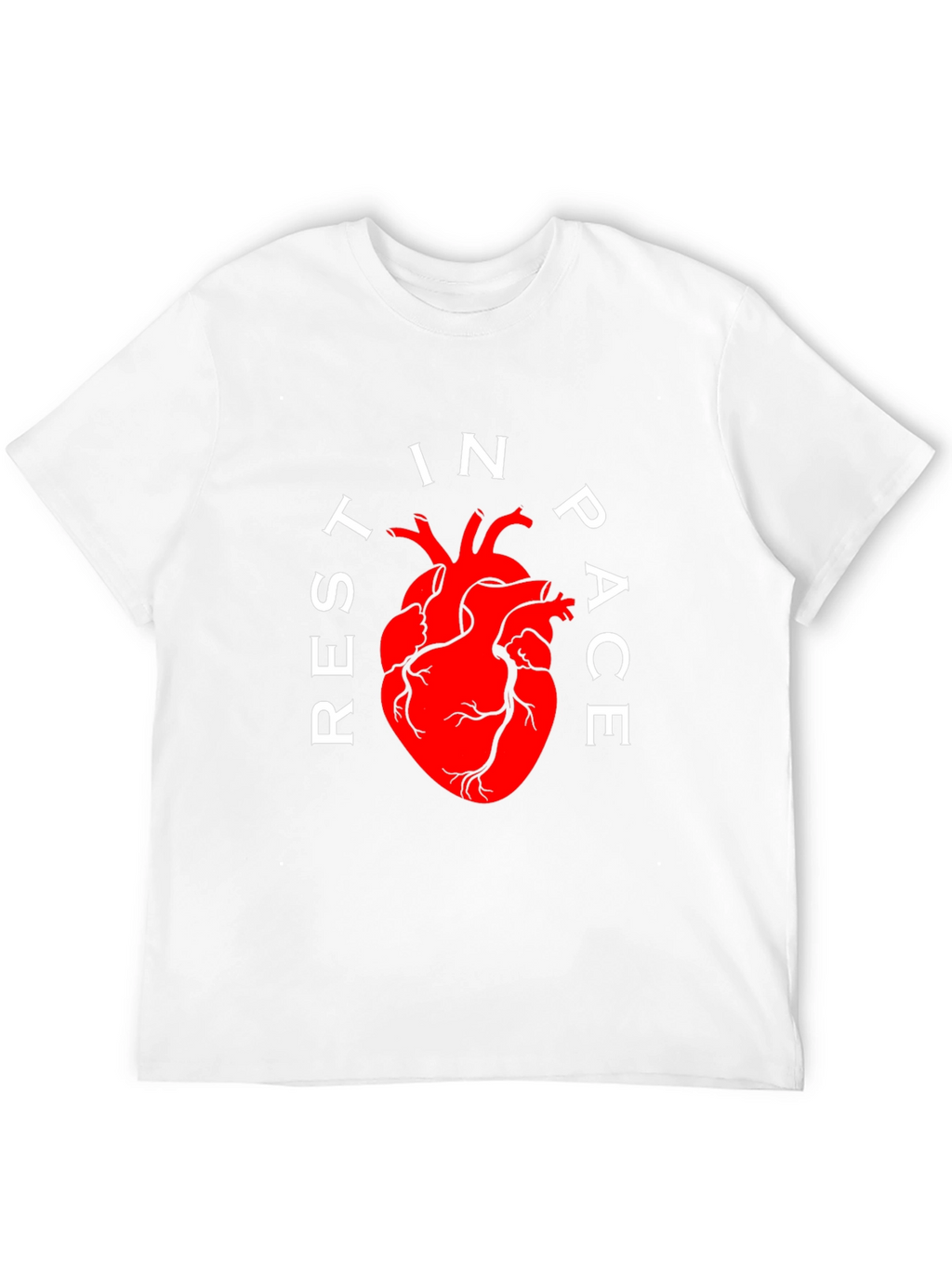 Rest In Peace Anatomical Heart Black T-Shirt
