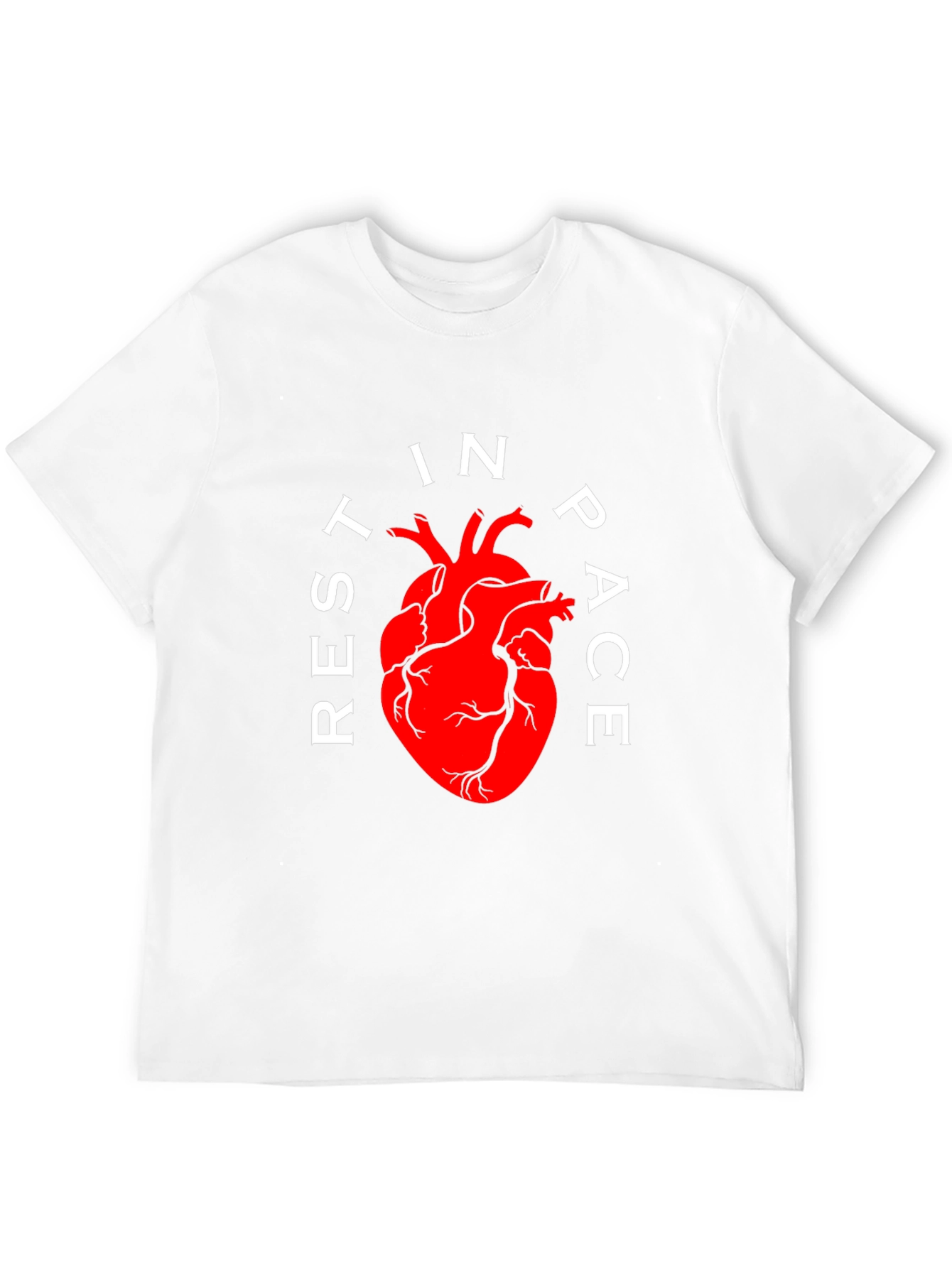 Rest In Peace Anatomical Heart Black T-Shirt