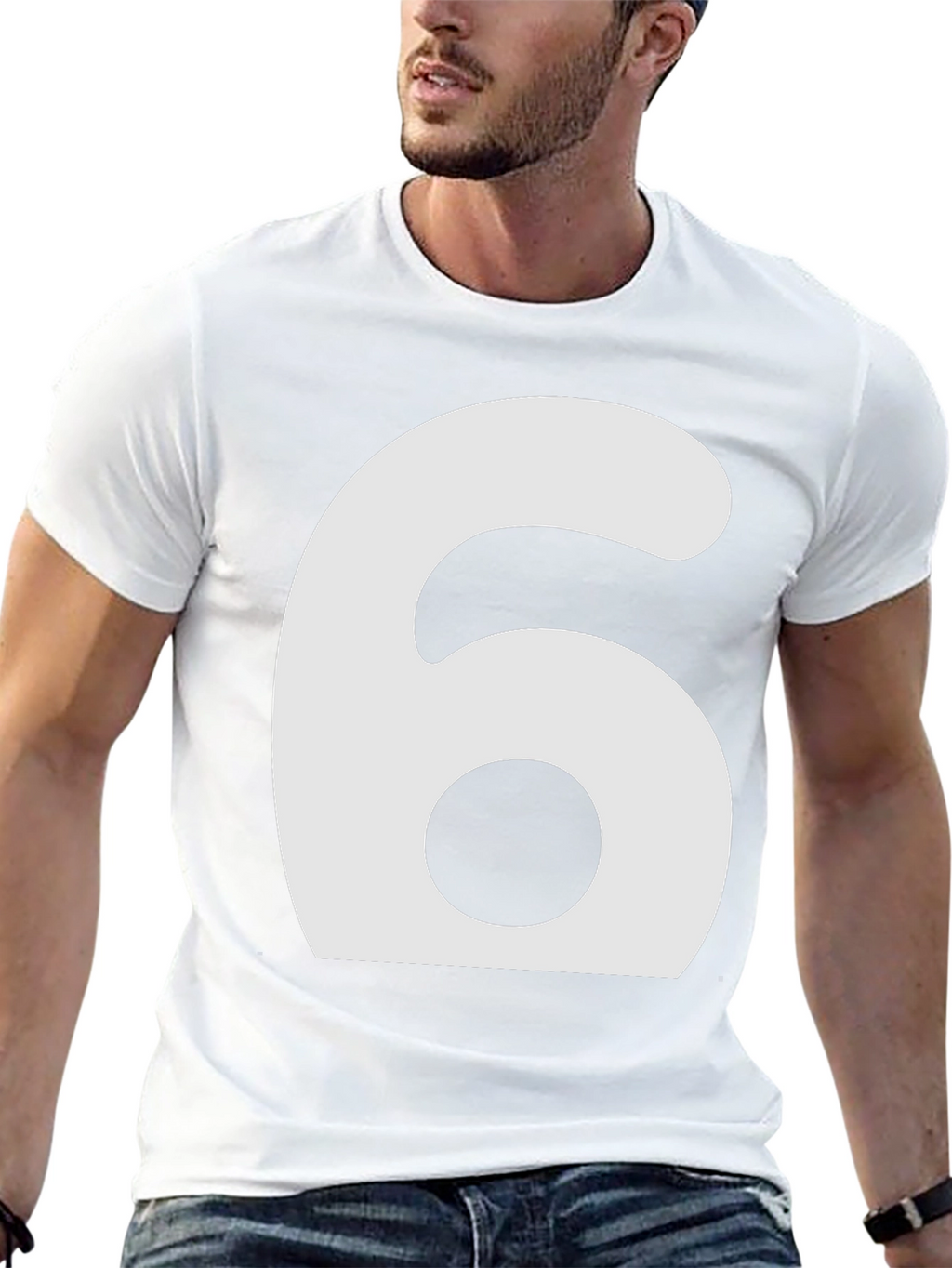 Mens Number 6 Graphic T-Shirt - Black