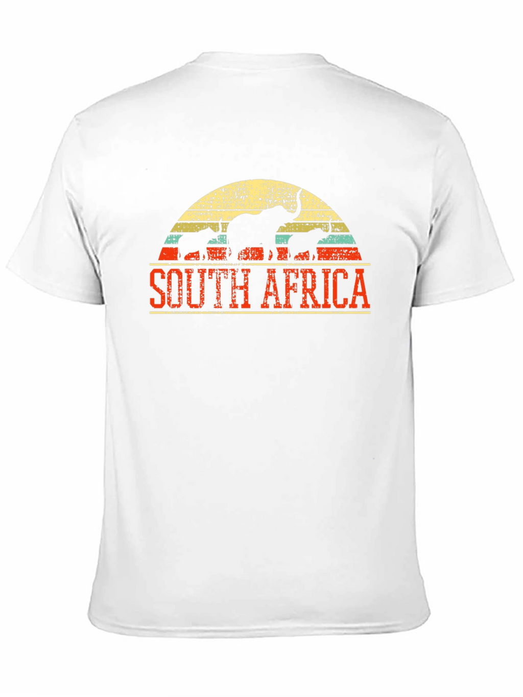 South Africa Elephant Graphic Tee - Black Cotton T-Shirt