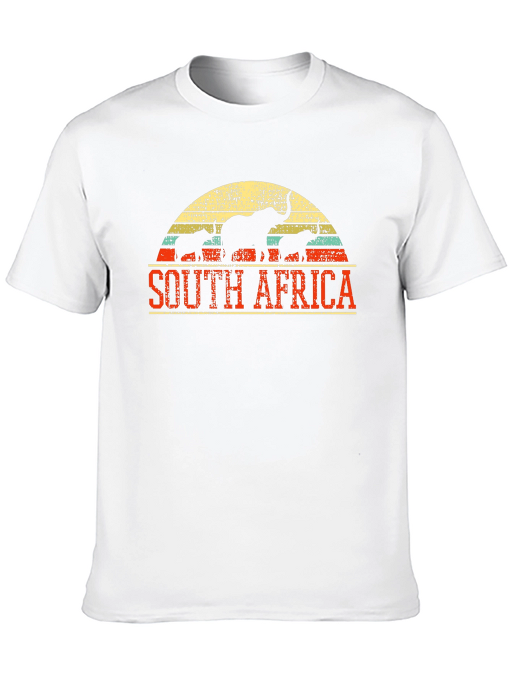 South Africa Elephant Graphic Tee - Black Cotton T-Shirt