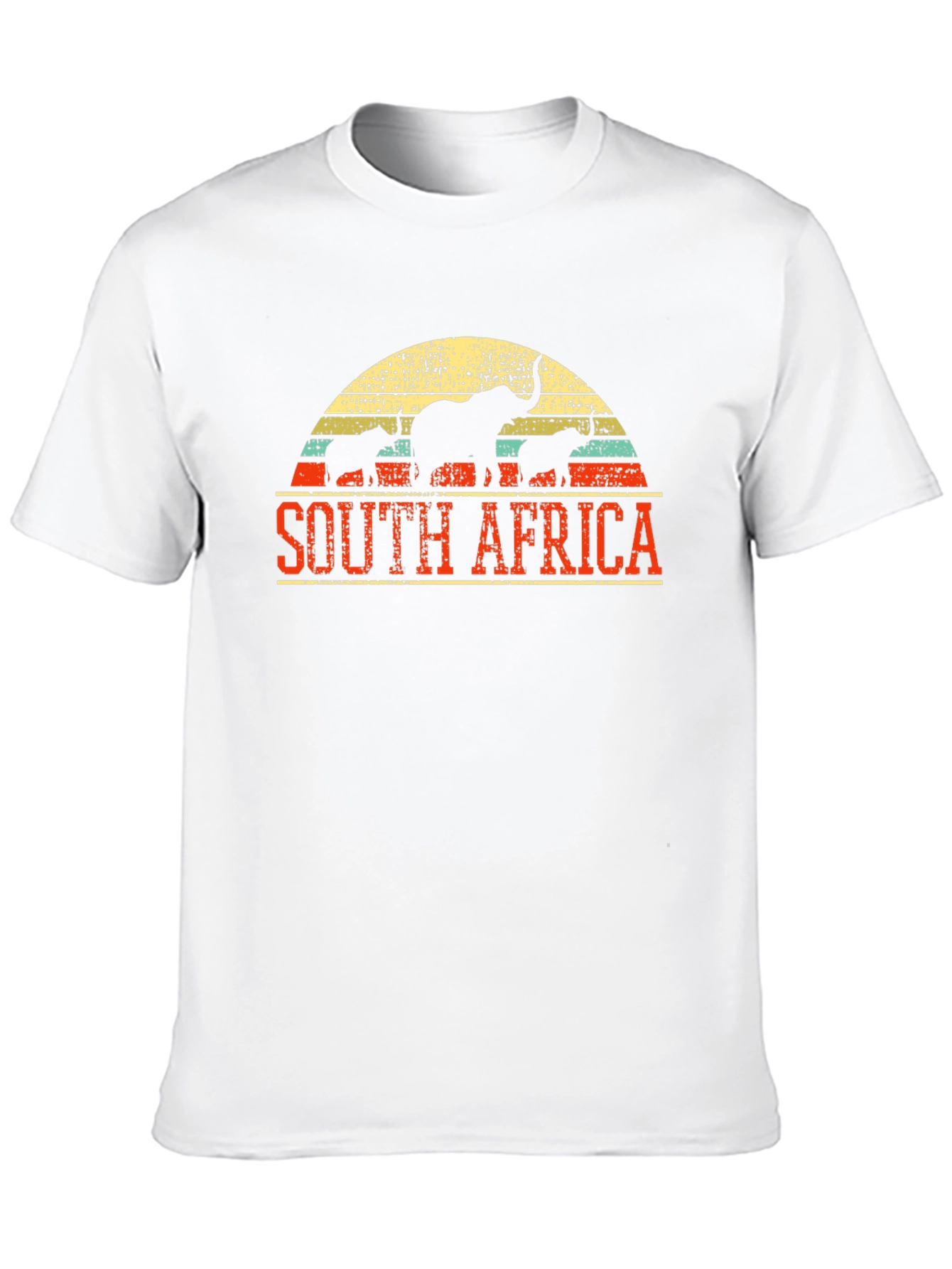 South Africa Elephant Graphic Tee - Black Cotton T-Shirt