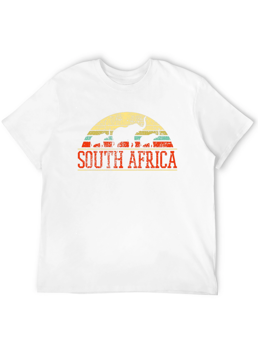 South Africa Elephant Graphic Tee - Black Cotton T-Shirt