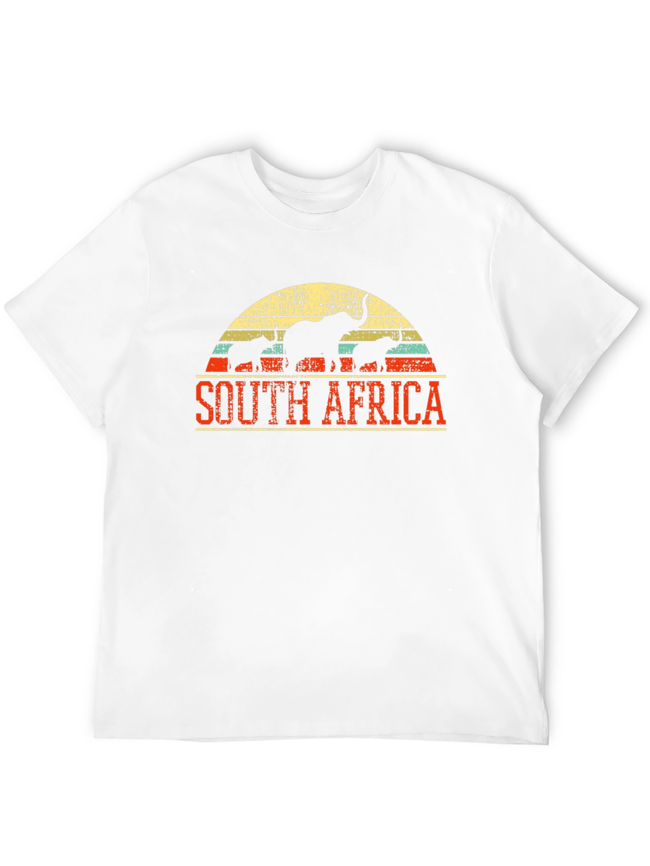 South Africa Elephant Graphic Tee - Black Cotton T-Shirt