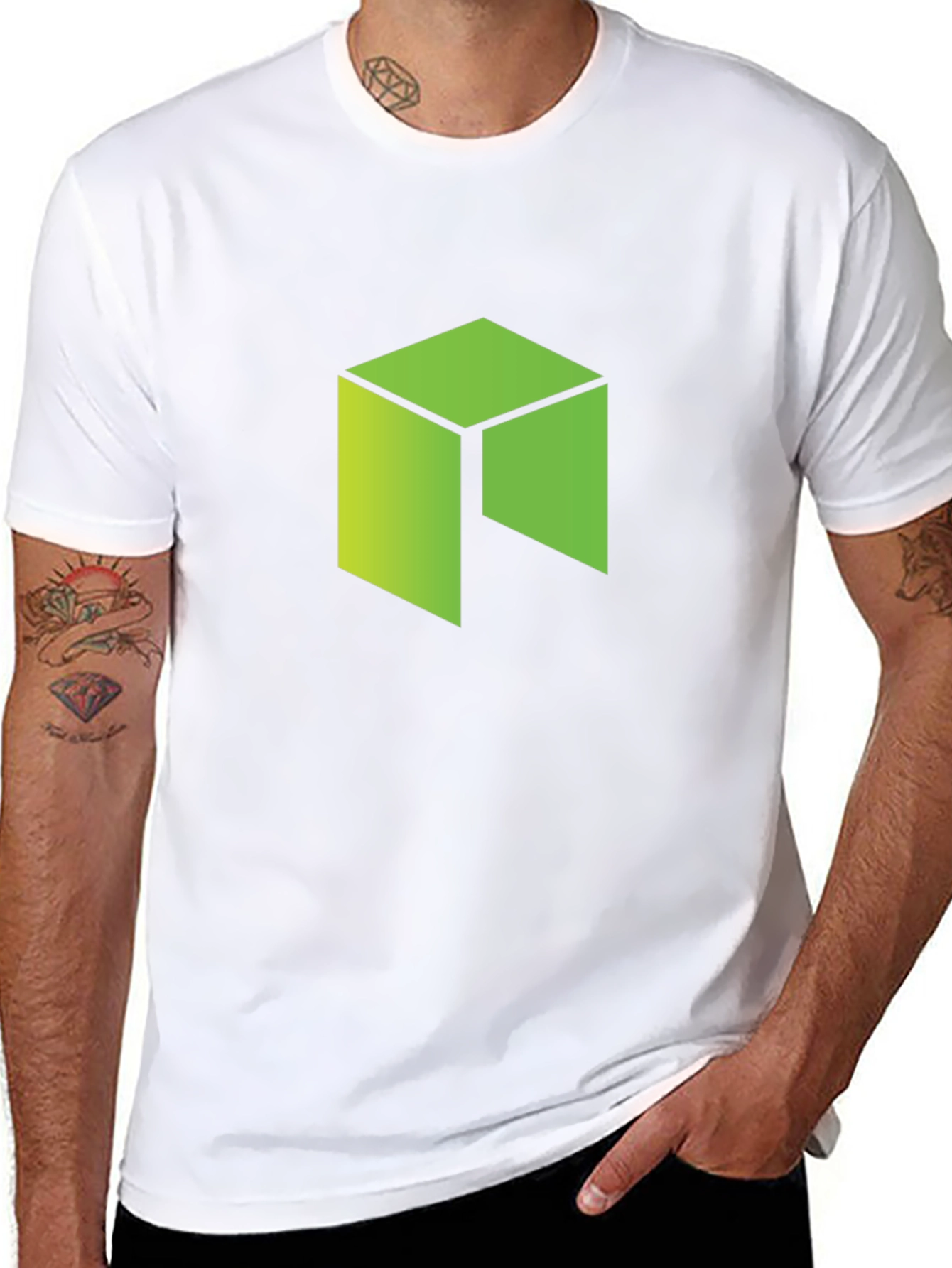 Geometric Graphic Print Black T-Shirt