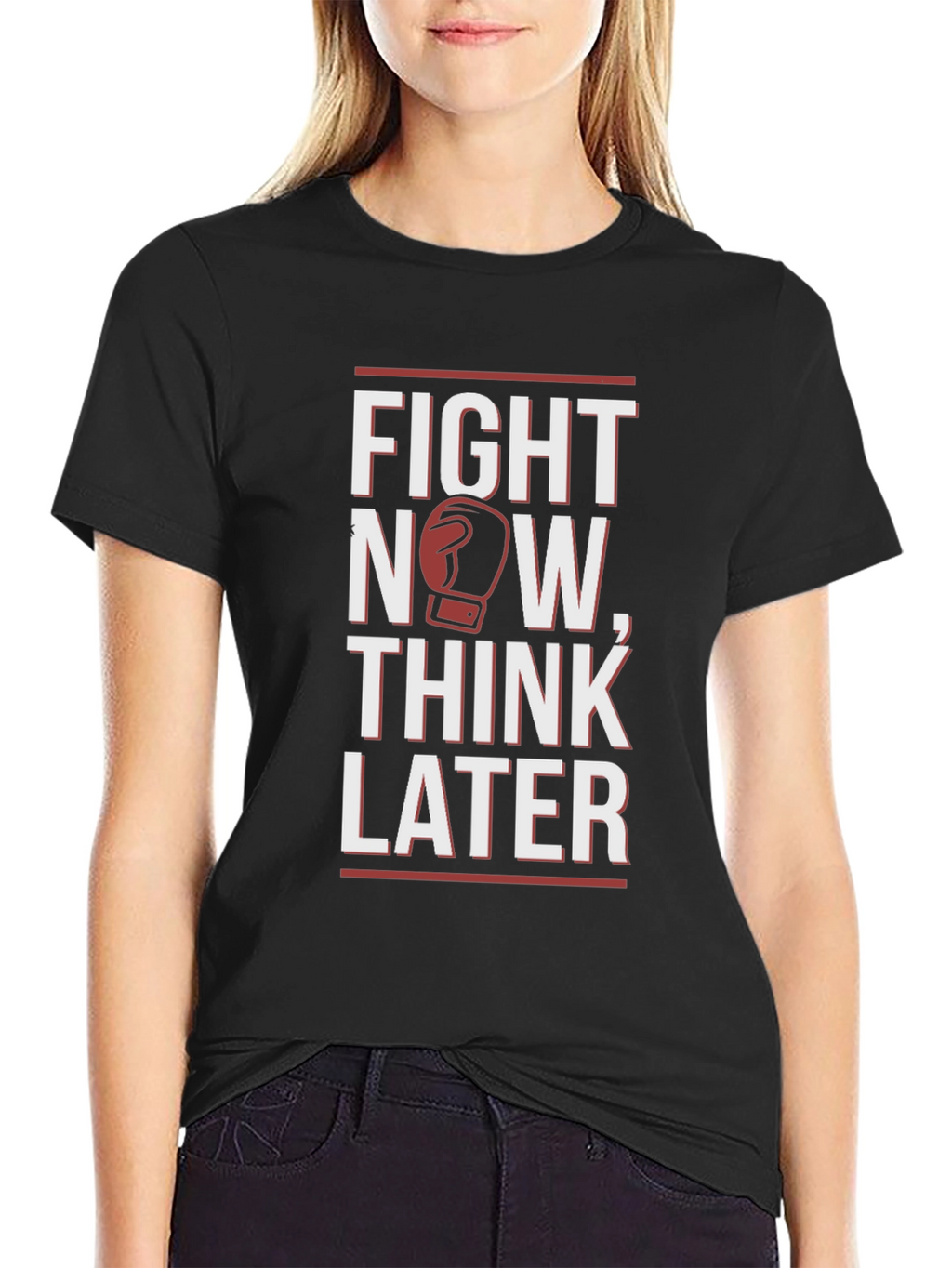 Fight Now Think Later Boxing Graphic T-Shirt