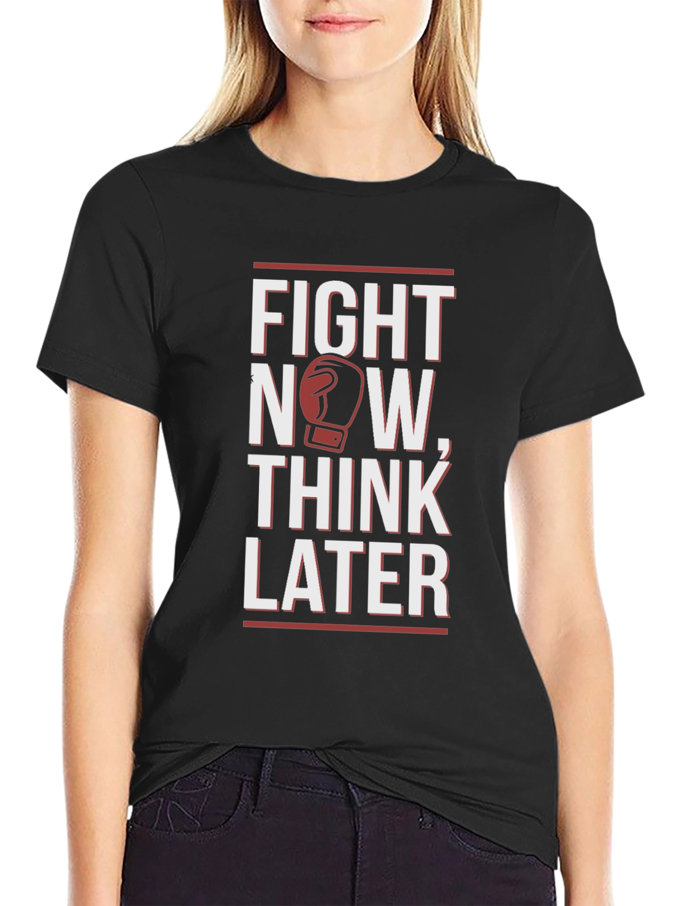 Fight Now Think Later Boxing Graphic T-Shirt
