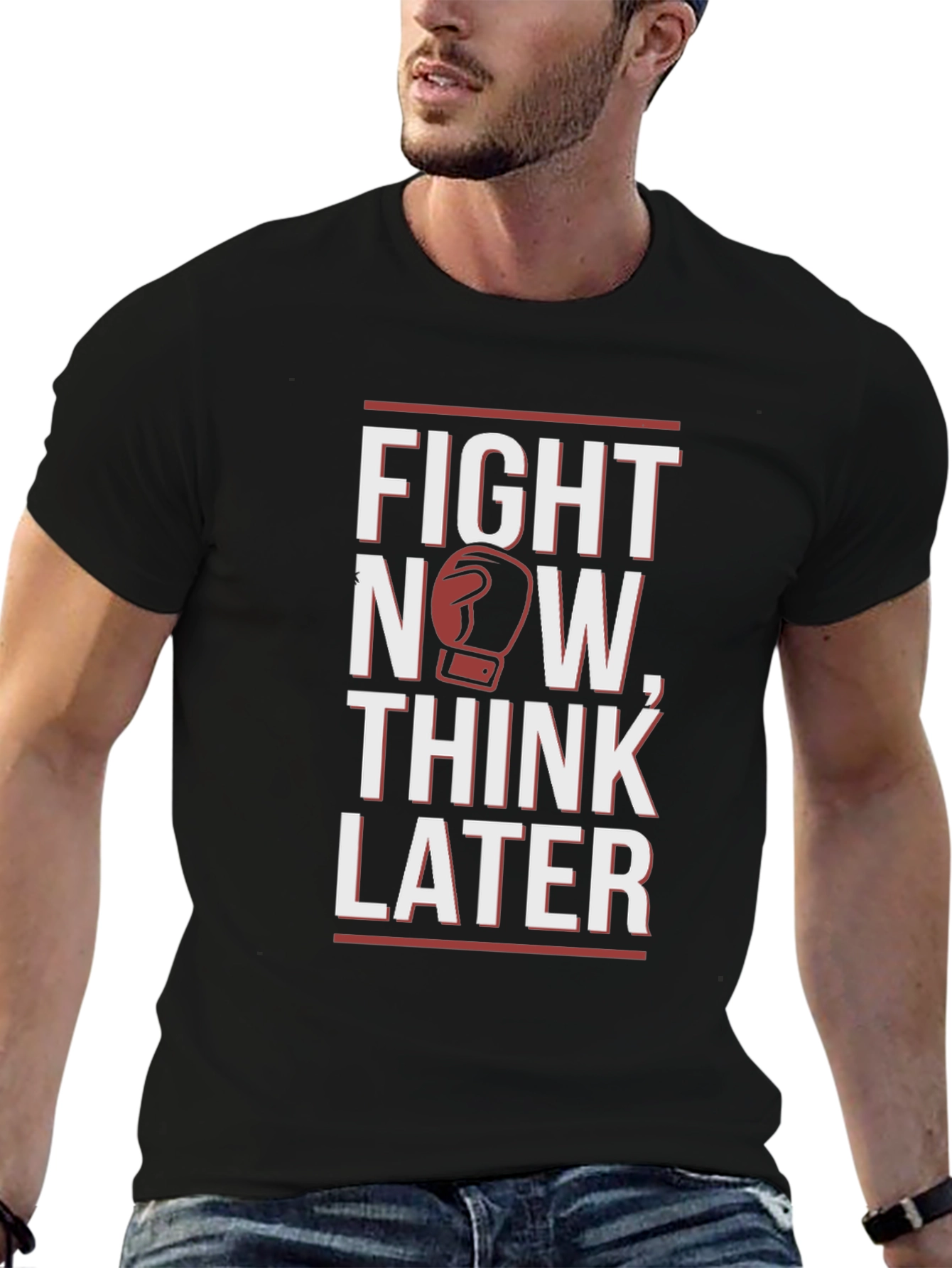 Fight Now Think Later Boxing Graphic T-Shirt