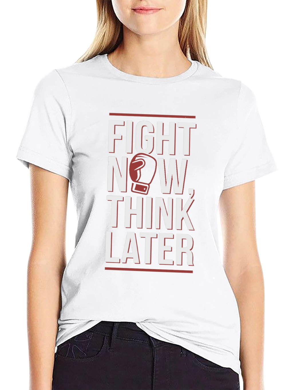 Fight Now Think Later Boxing Graphic T-Shirt