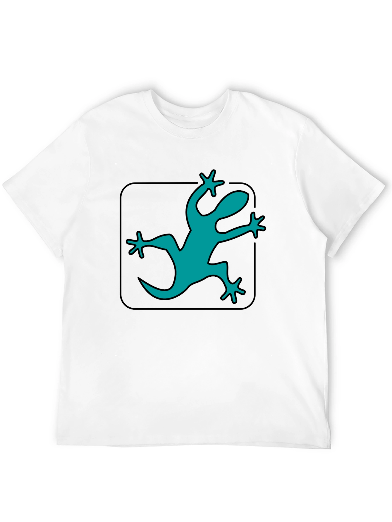 Teal Lizard Graphic Black T-Shirt