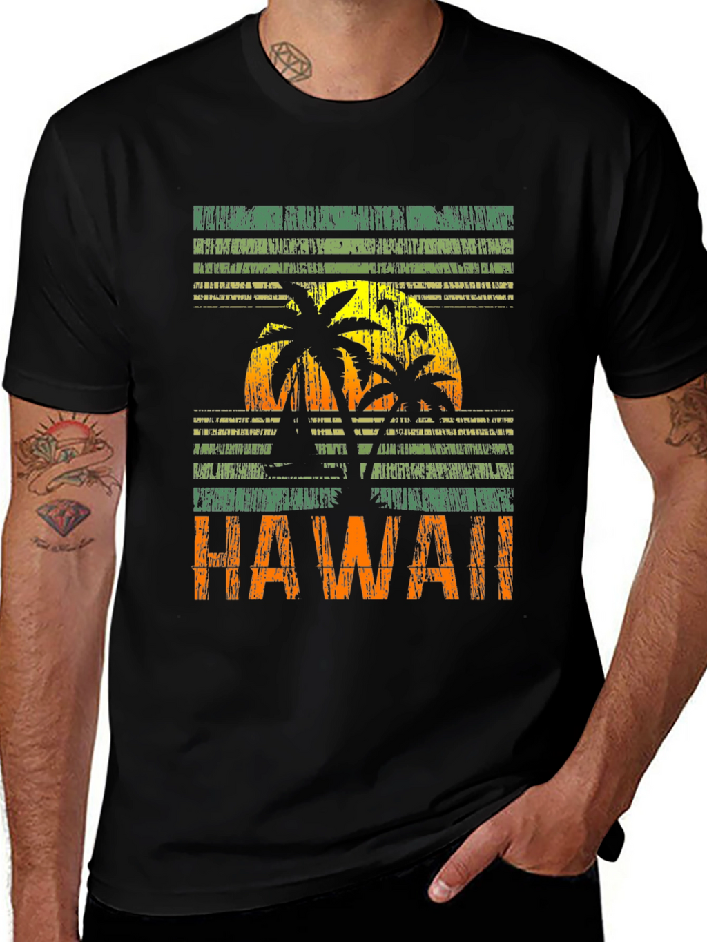 Hawaii Sunset Graphic Tee - Tropical Island Vibes