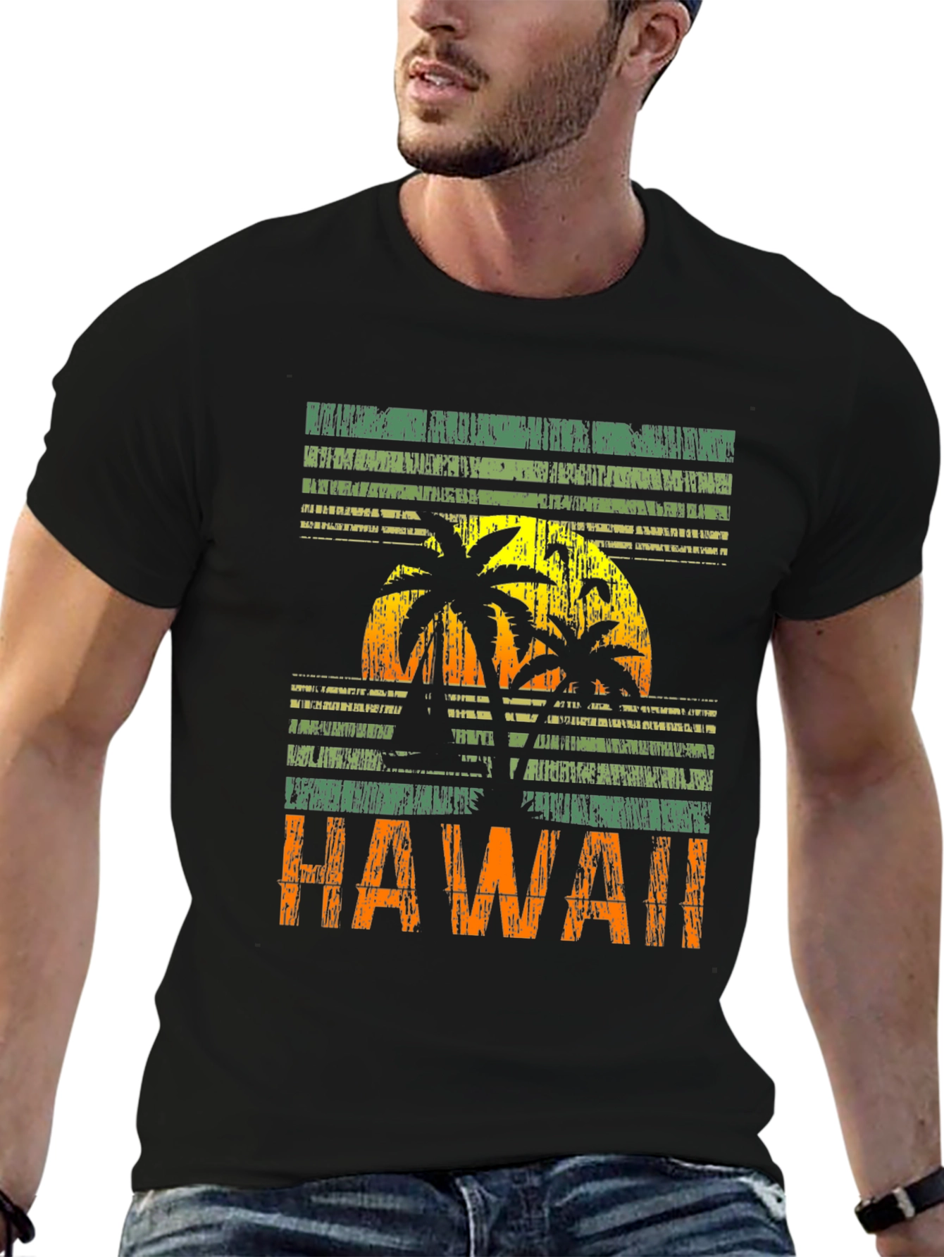Hawaii Sunset Graphic Tee - Tropical Island Vibes