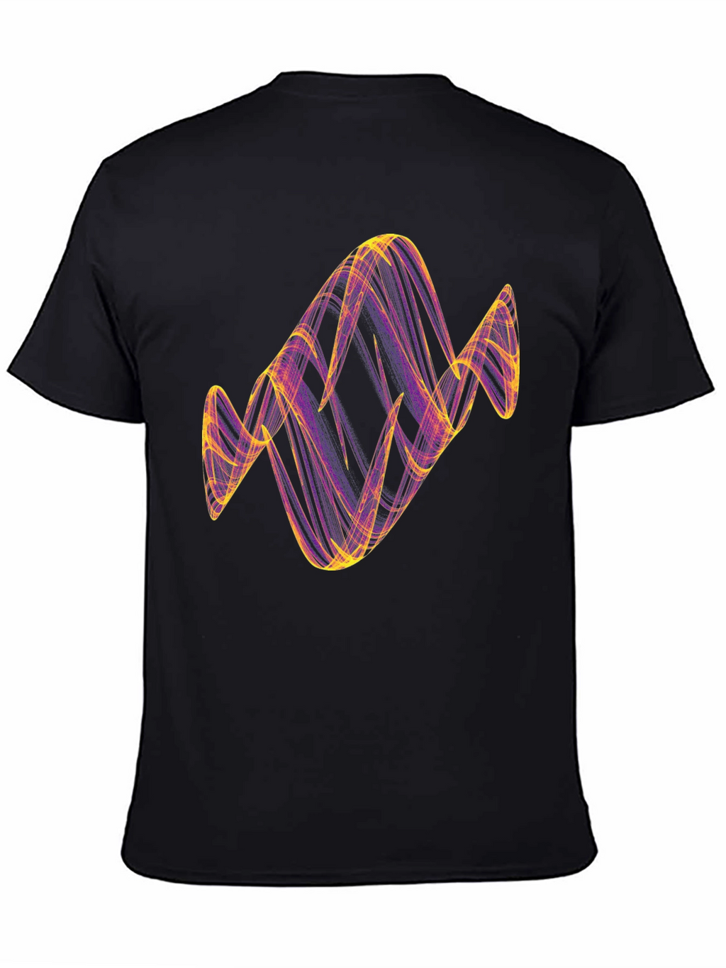 Abstract Line Art Graphic T-Shirt - Black