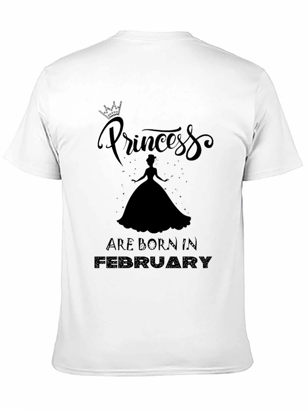 Princess Born in February Black T-Shirt