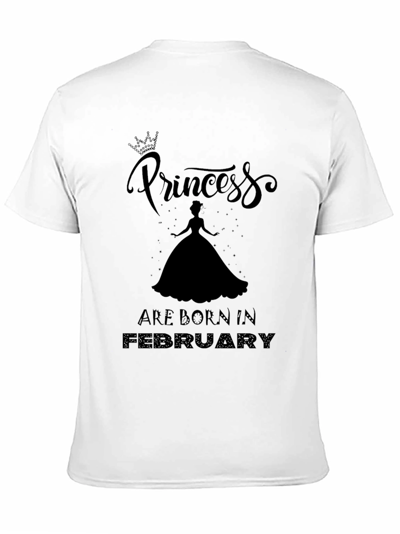 Princess Born in February Black T-Shirt