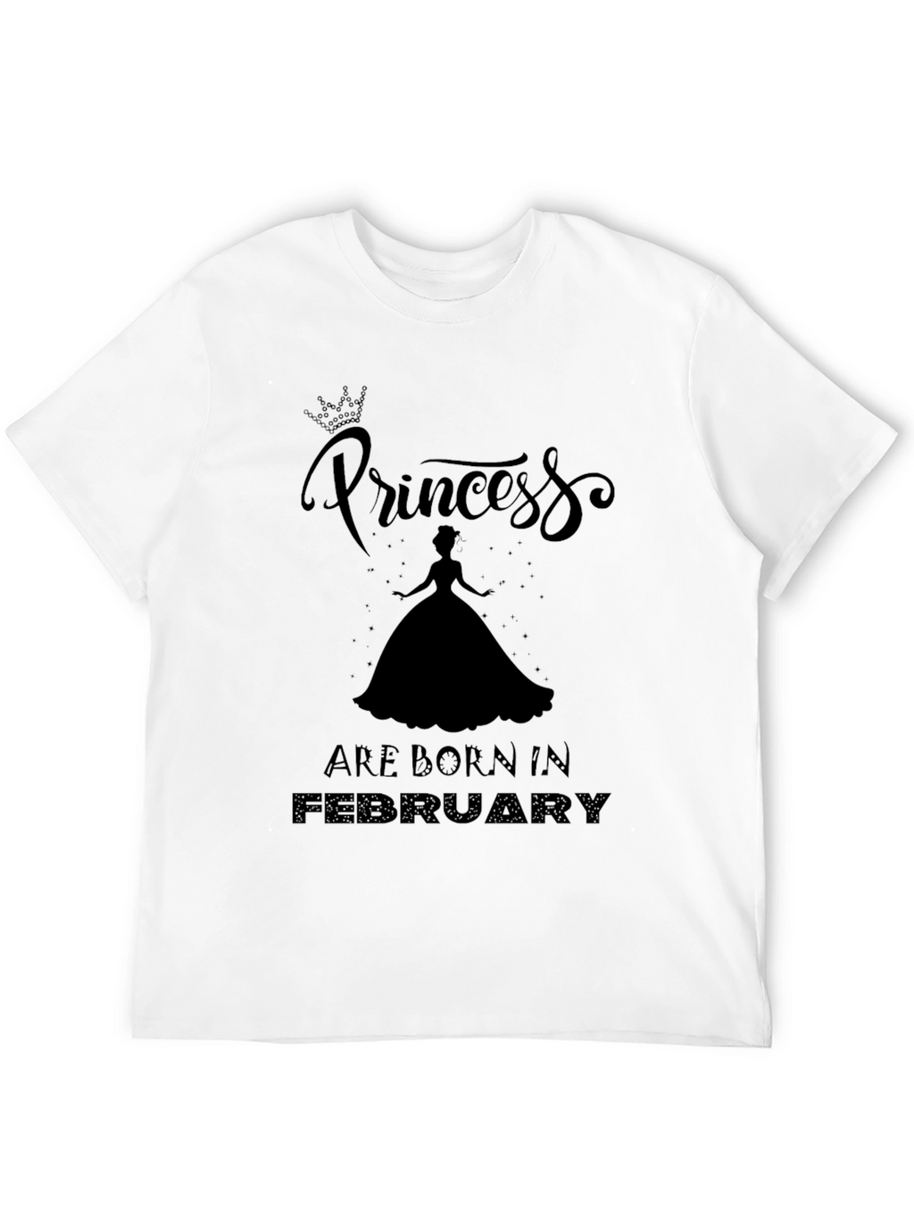 Princess Born in February Black T-Shirt