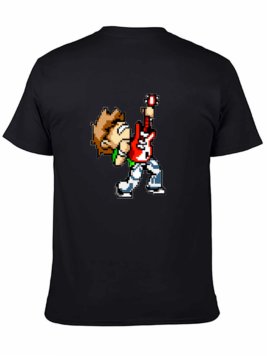 Pixel Art Rocker Black T-Shirt