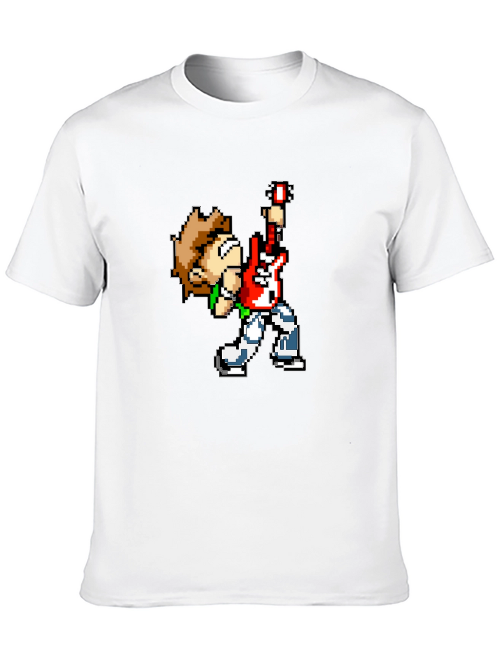 Pixel Art Rocker Black T-Shirt