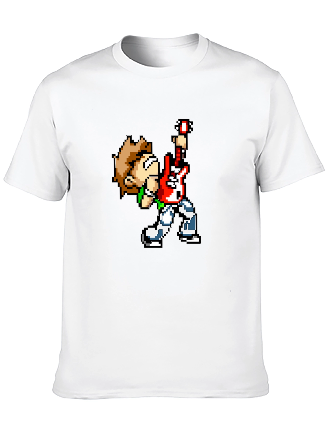 Pixel Art Rocker Black T-Shirt