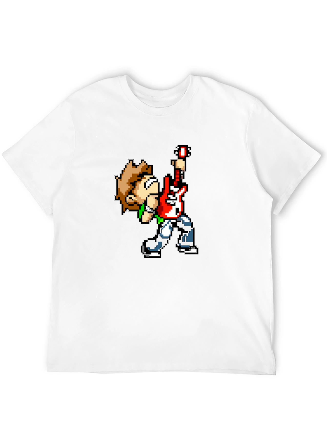 Pixel Art Rocker Black T-Shirt