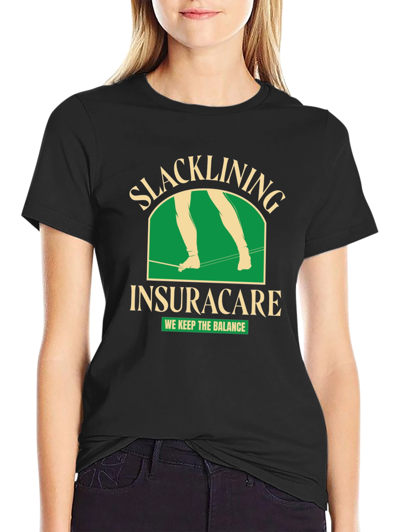 Slacklining Insuracare T-Shirt - We Keep The Balance!