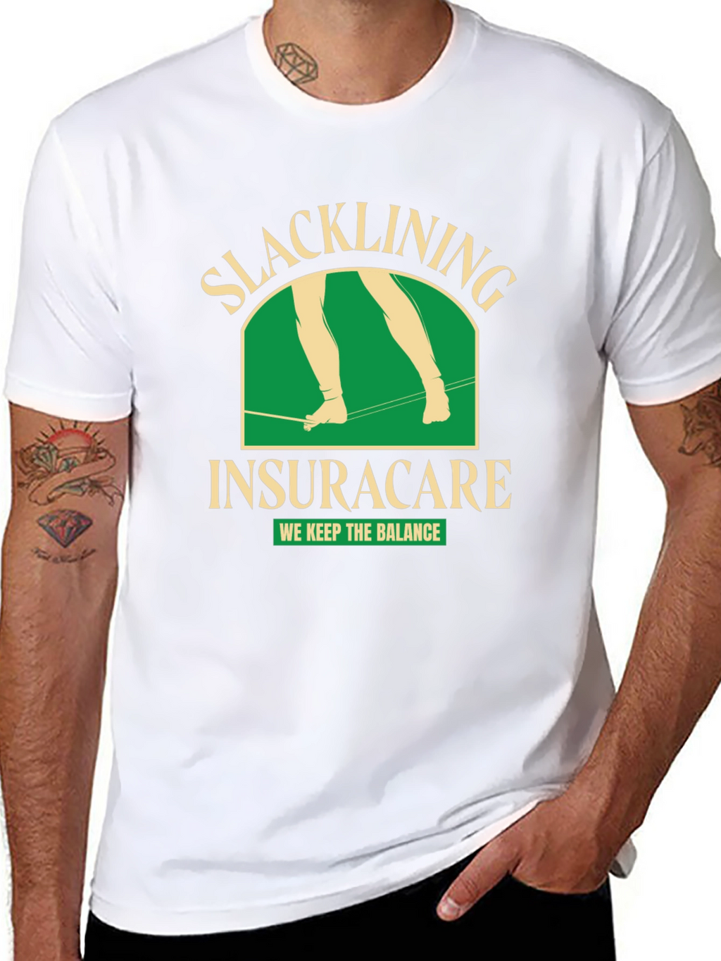 Slacklining Insuracare T-Shirt - We Keep The Balance!