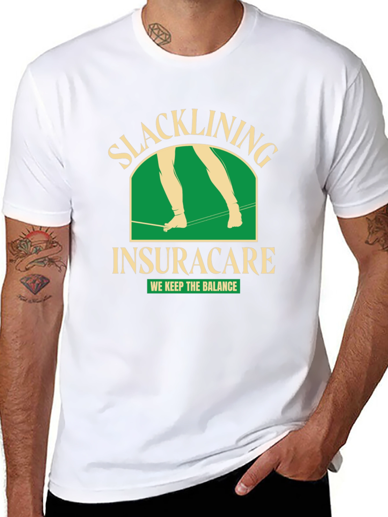 Slacklining Insuracare T-Shirt - We Keep The Balance!