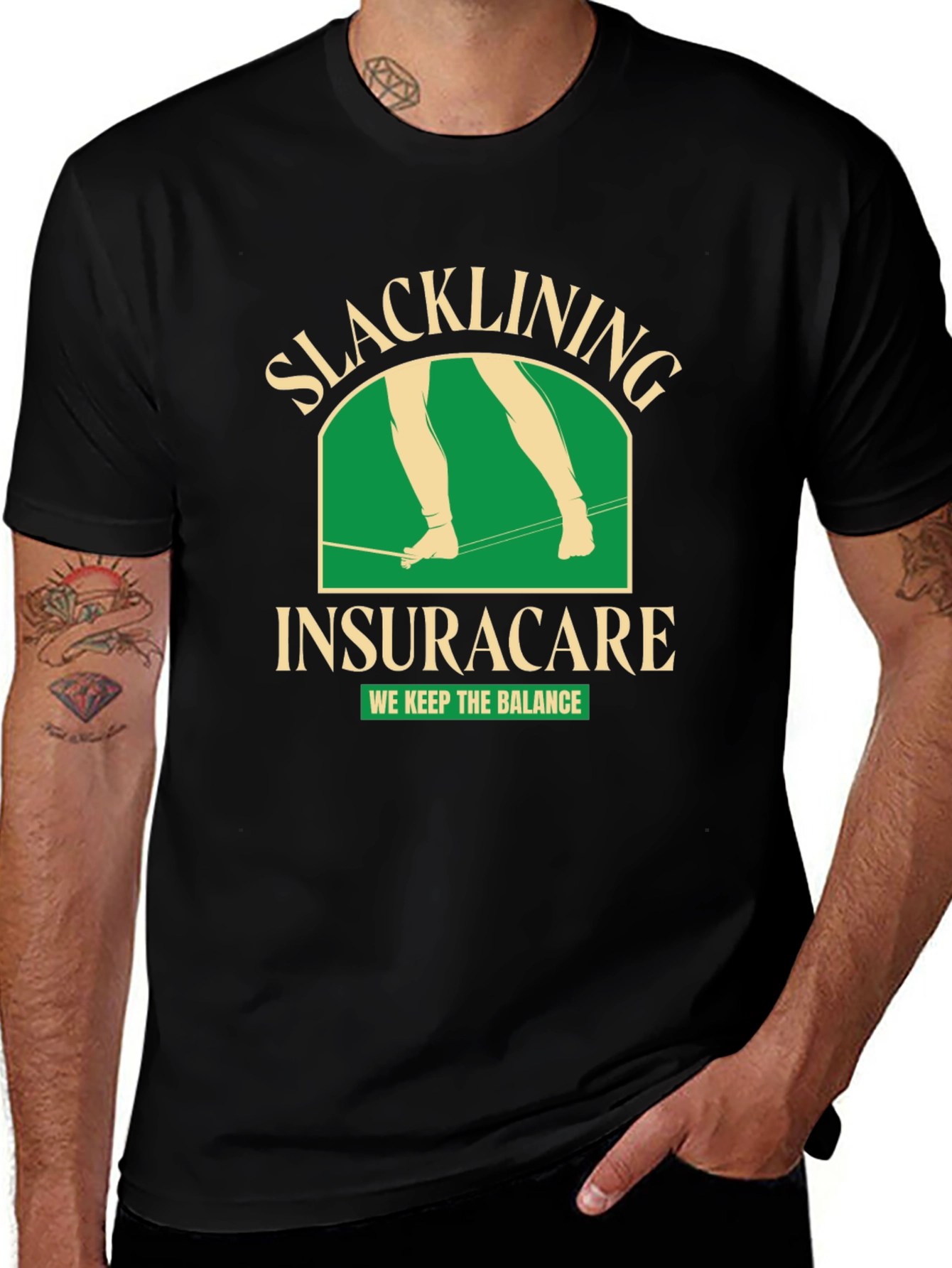 Slacklining Insuracare T-Shirt - We Keep The Balance!