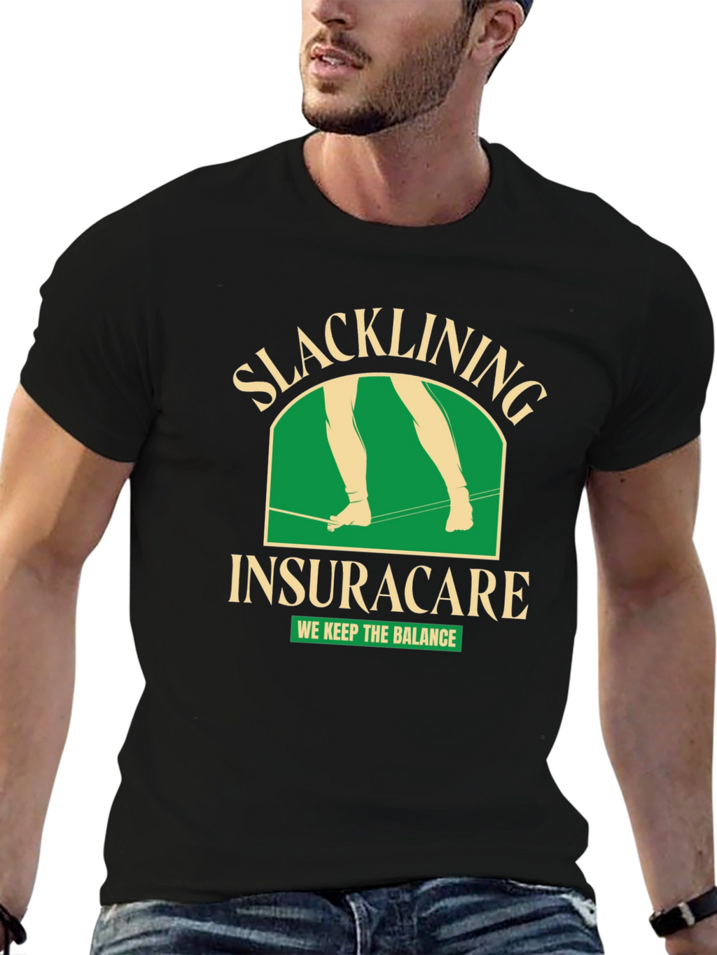 Slacklining Insuracare T-Shirt - We Keep The Balance!