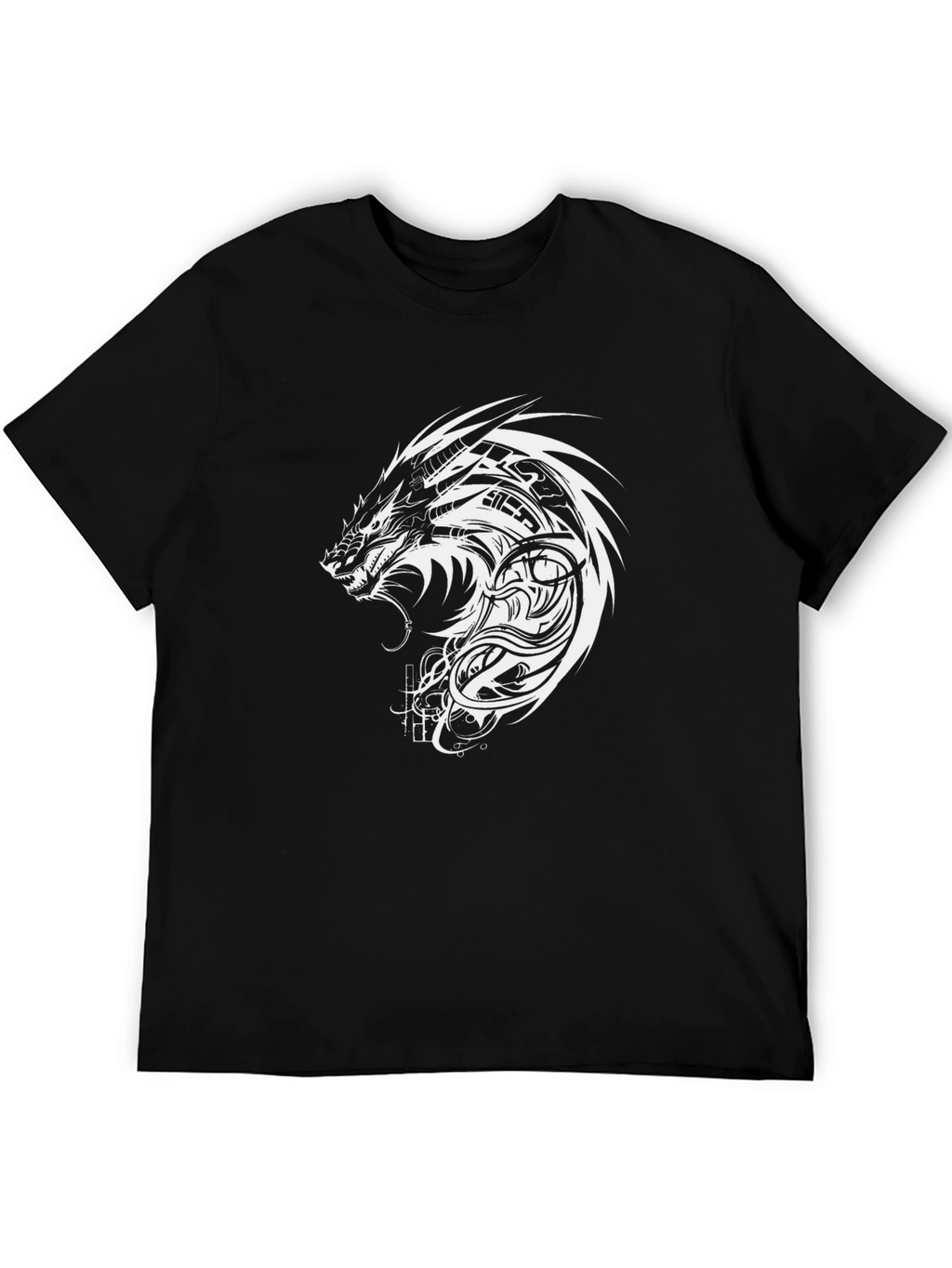 Dragon Graphic Black T-Shirt - Unique Tattoo Style Design