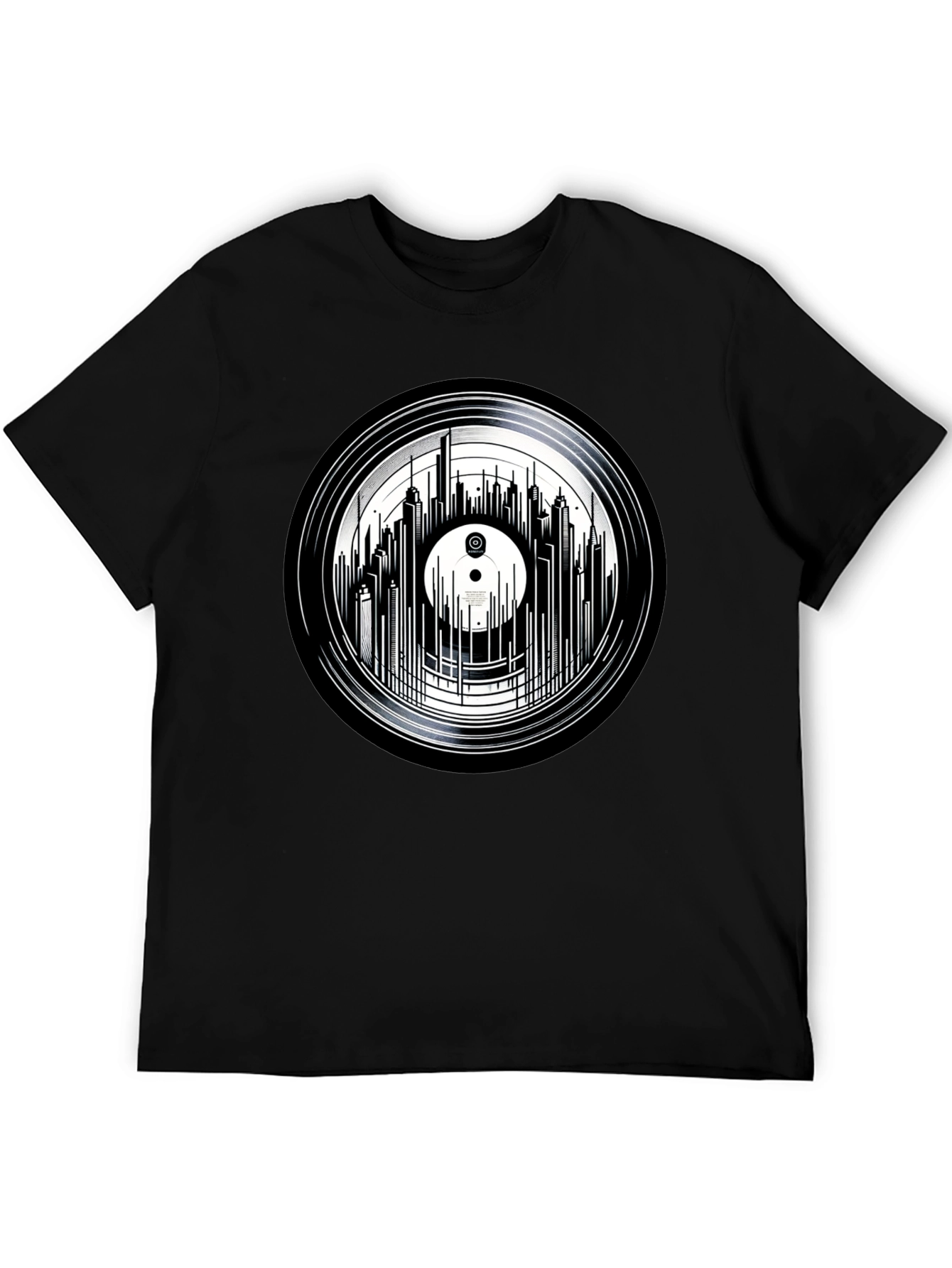 Vinyl Record Skyline Graphic Tee