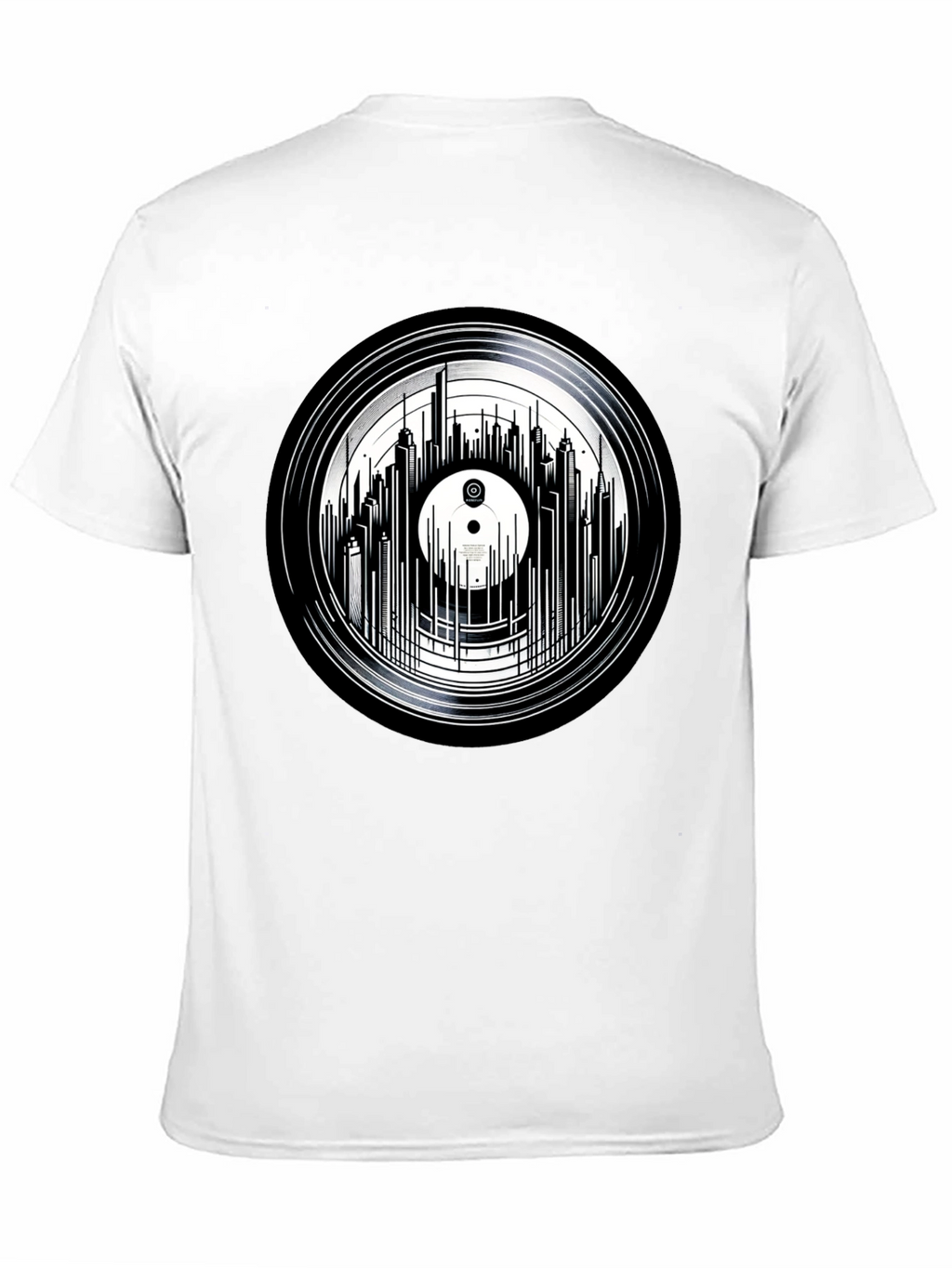 Vinyl Record Skyline Graphic Tee