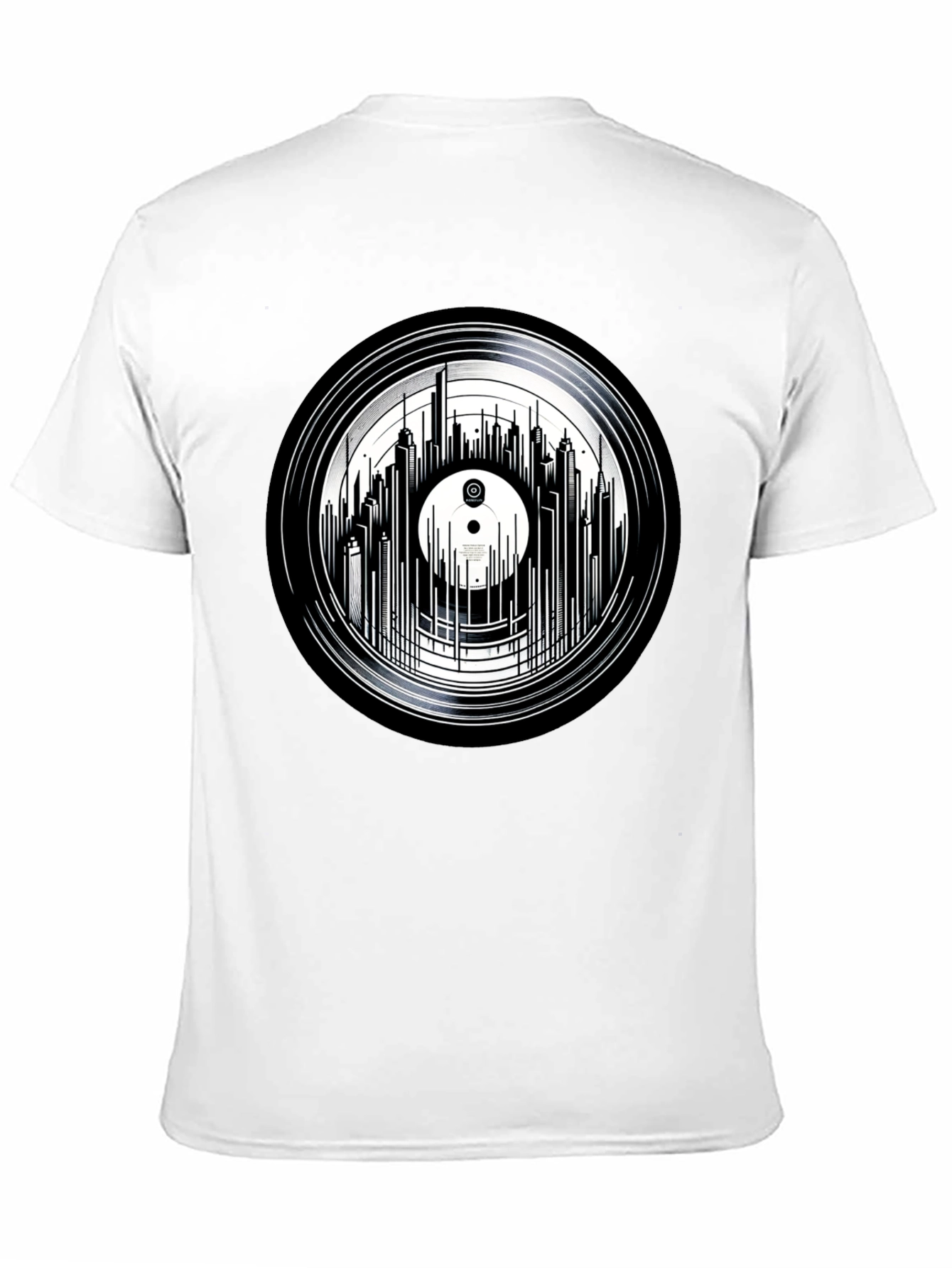 Vinyl Record Skyline Graphic Tee