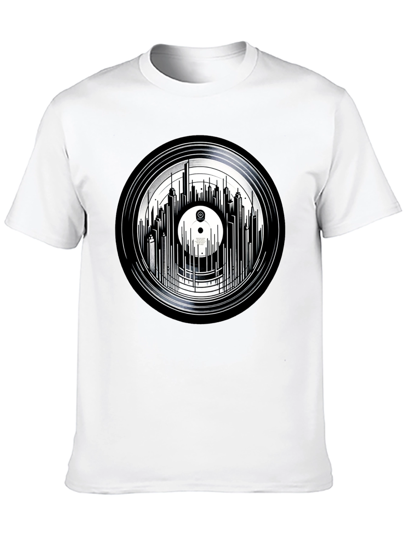 Vinyl Record Skyline Graphic Tee