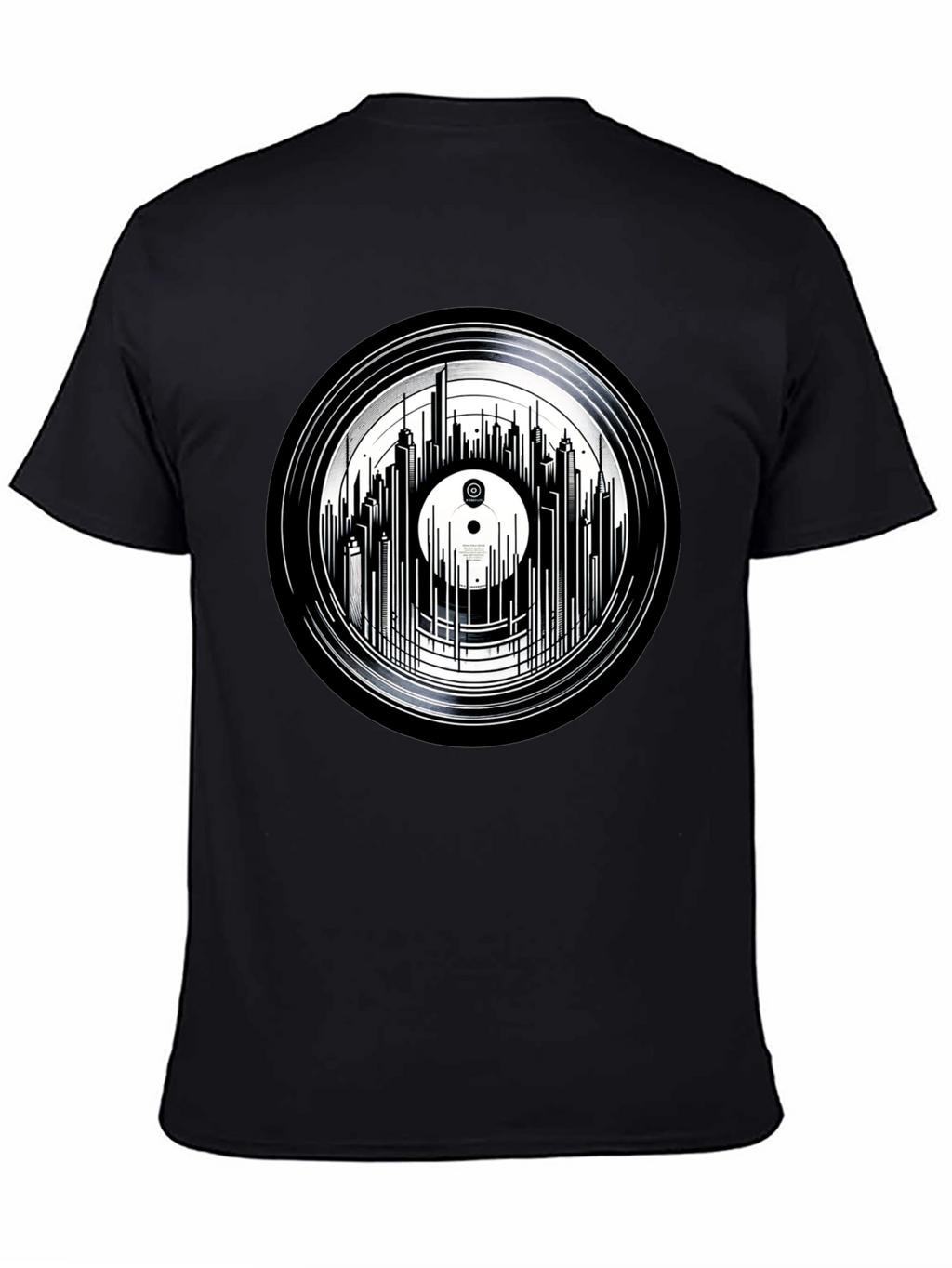 Vinyl Record Skyline Graphic Tee