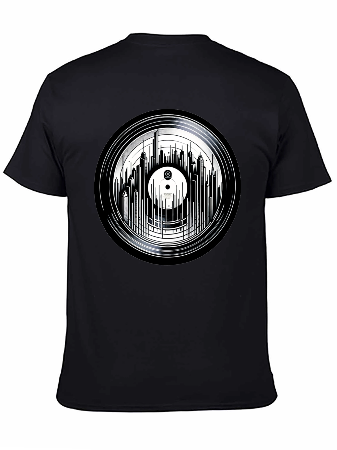 Vinyl Record Skyline Graphic Tee