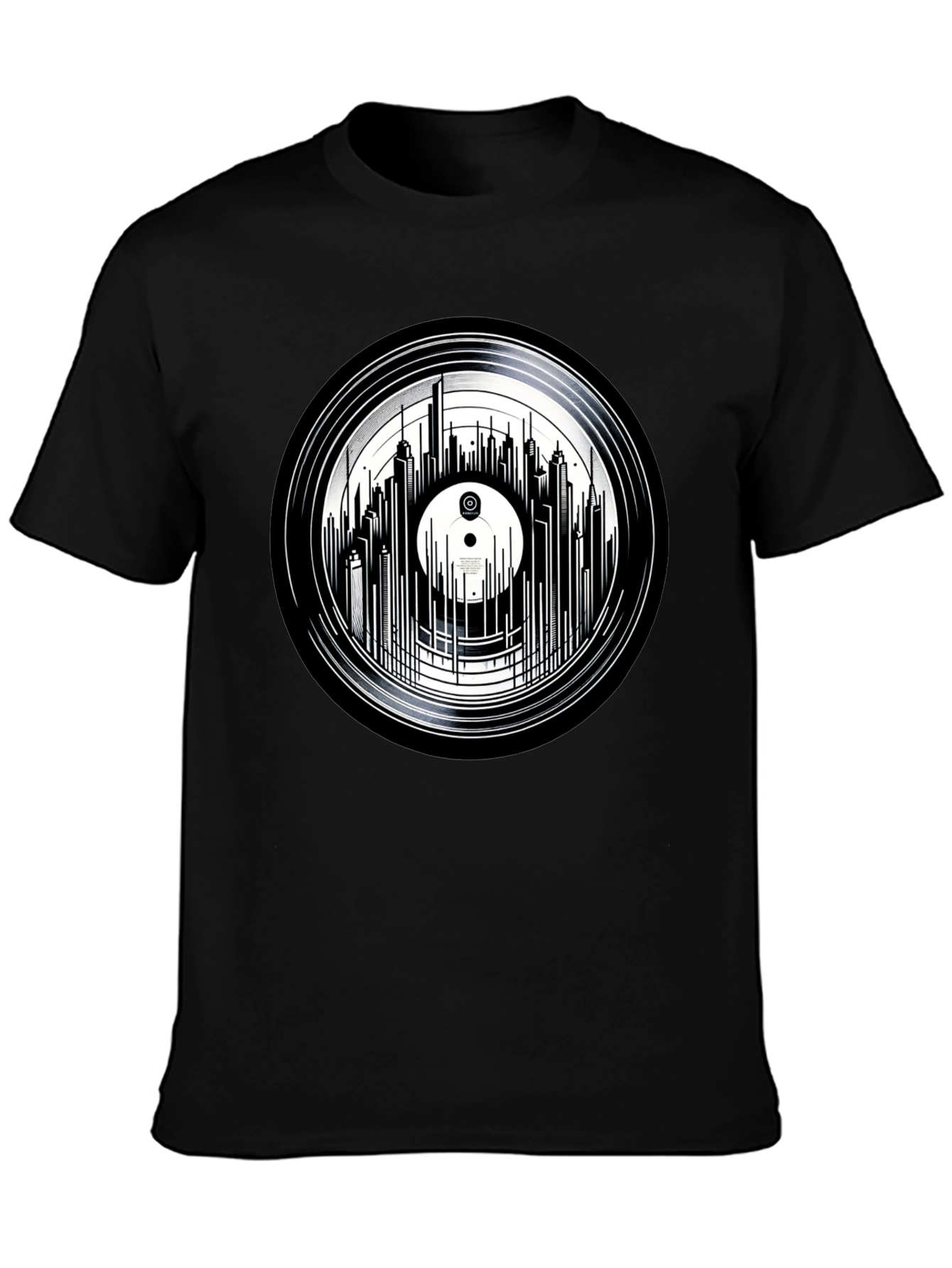 Vinyl Record Skyline Graphic Tee