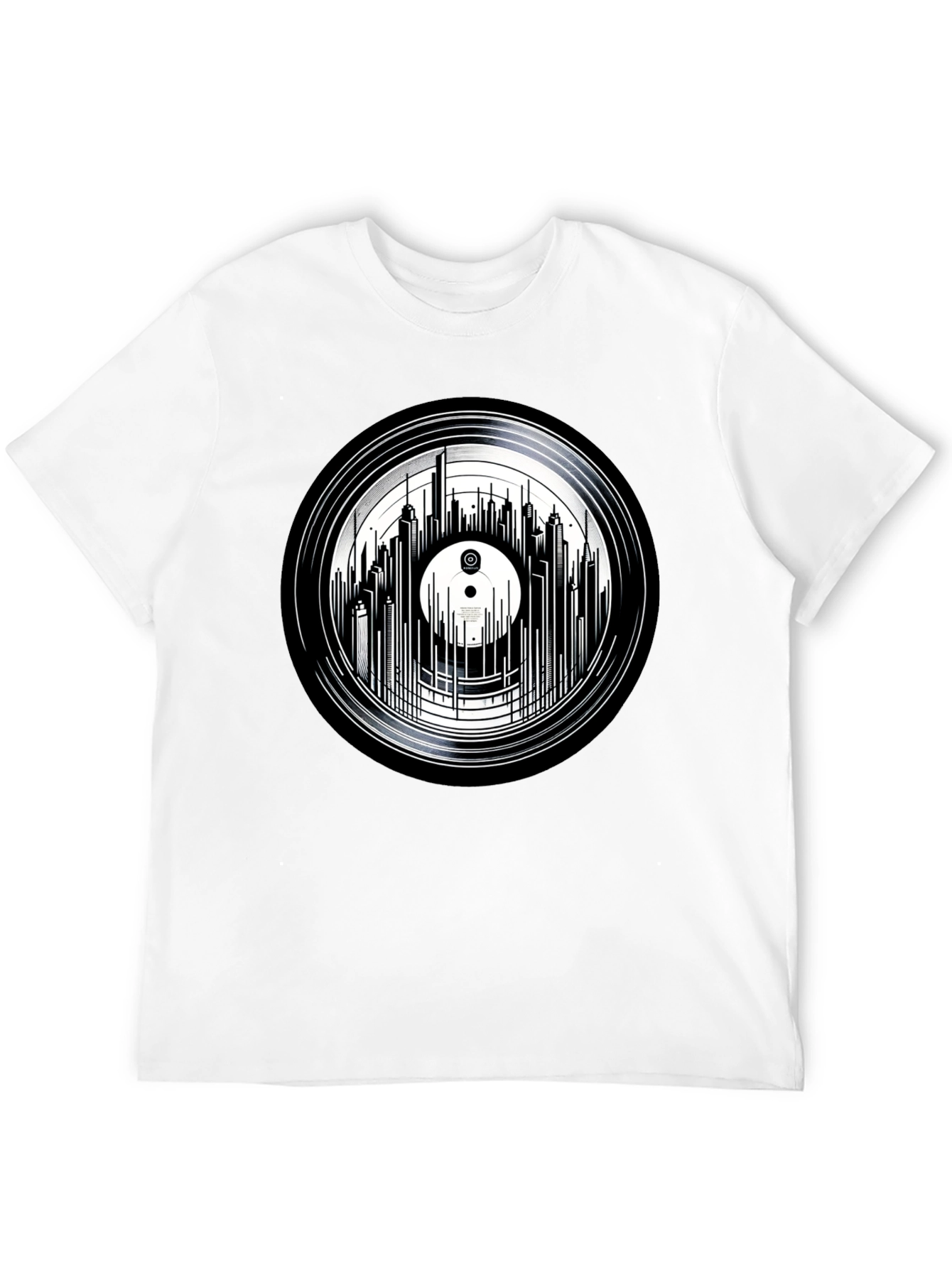 Vinyl Record Skyline Graphic Tee