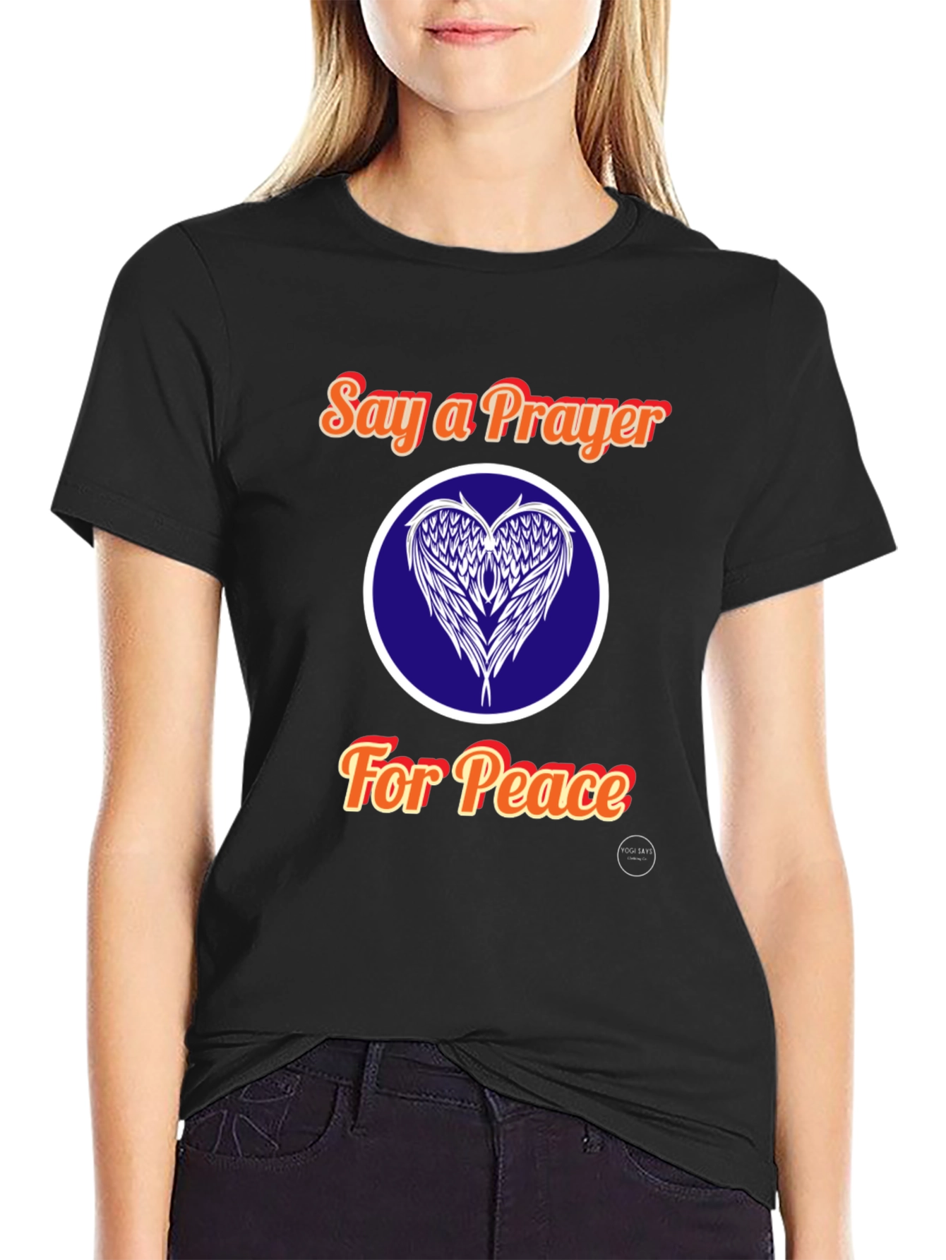Say a Prayer for Peace Black T-Shirt